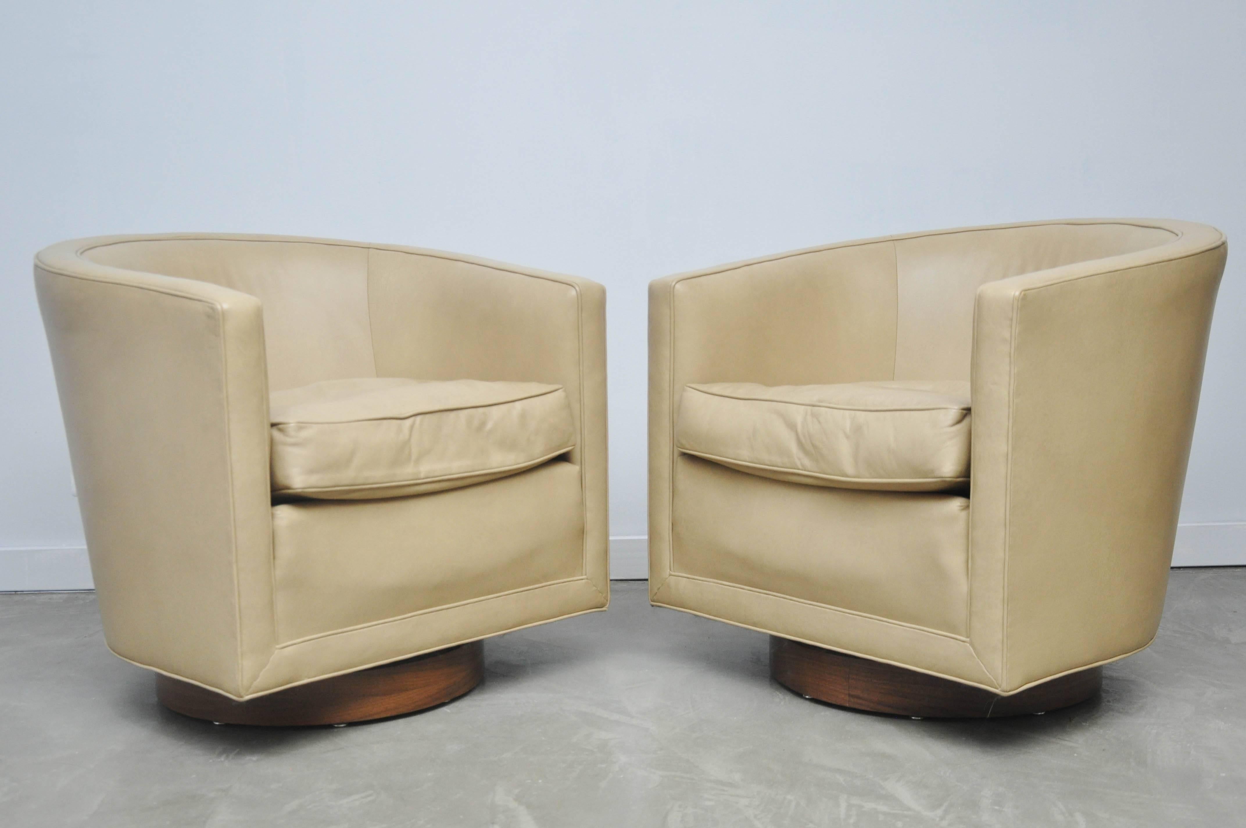 Dunbar Leather Swivel Chairs 1