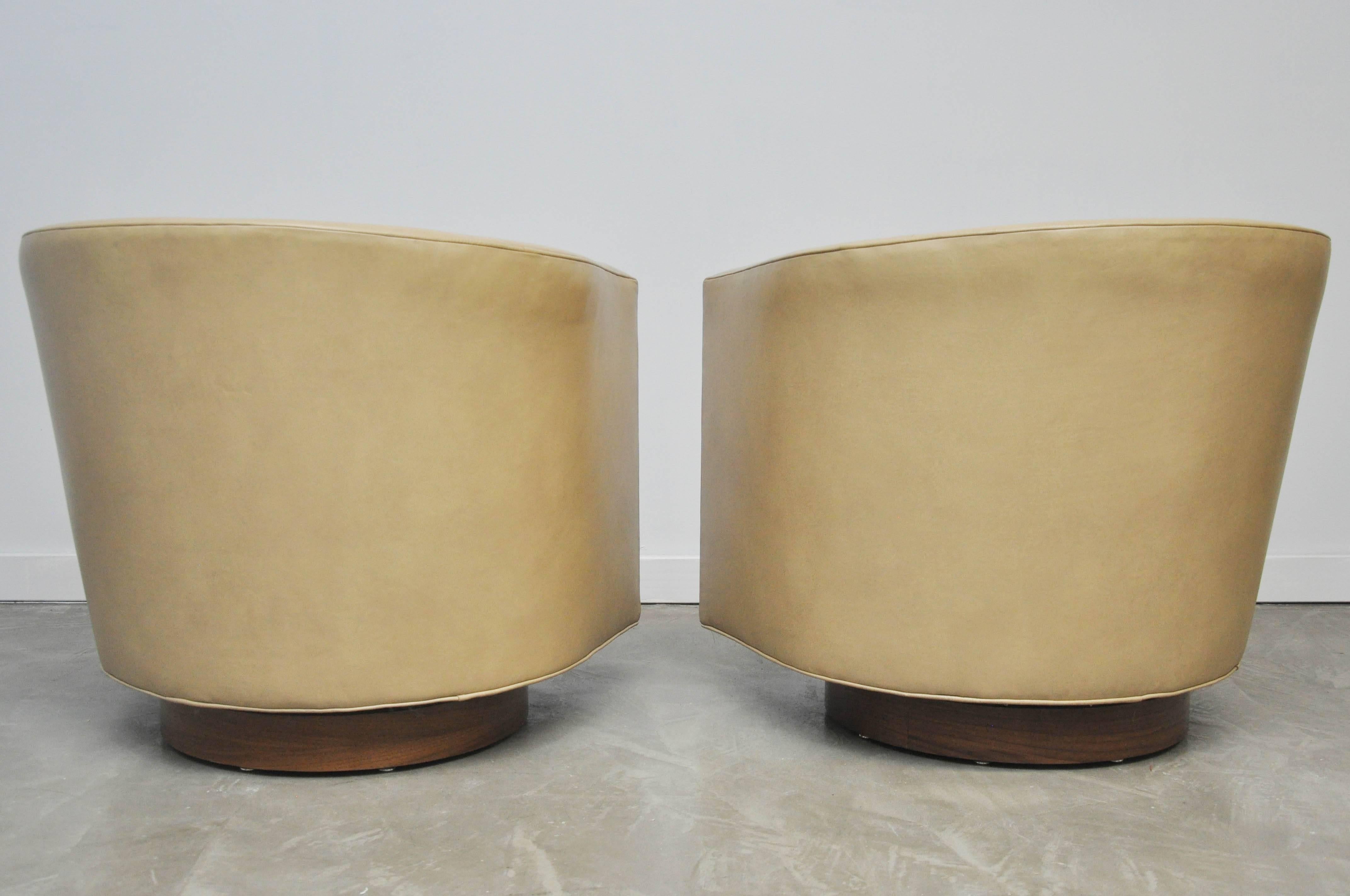 Dunbar Leather Swivel Chairs 3