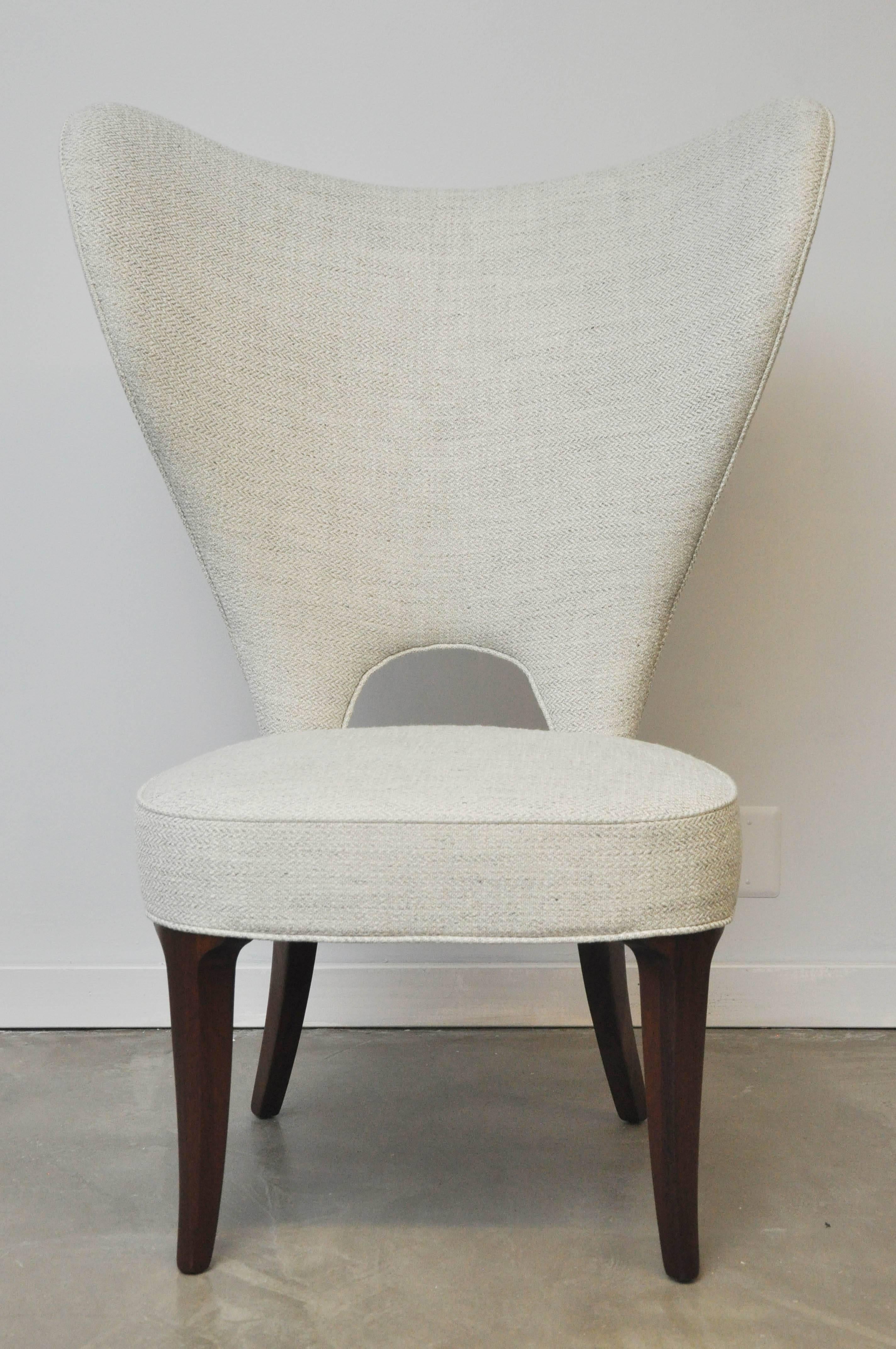 Very rare design by Edward Wormley for Dunbar. Oversized proportions. Fully restored and reupholstered.