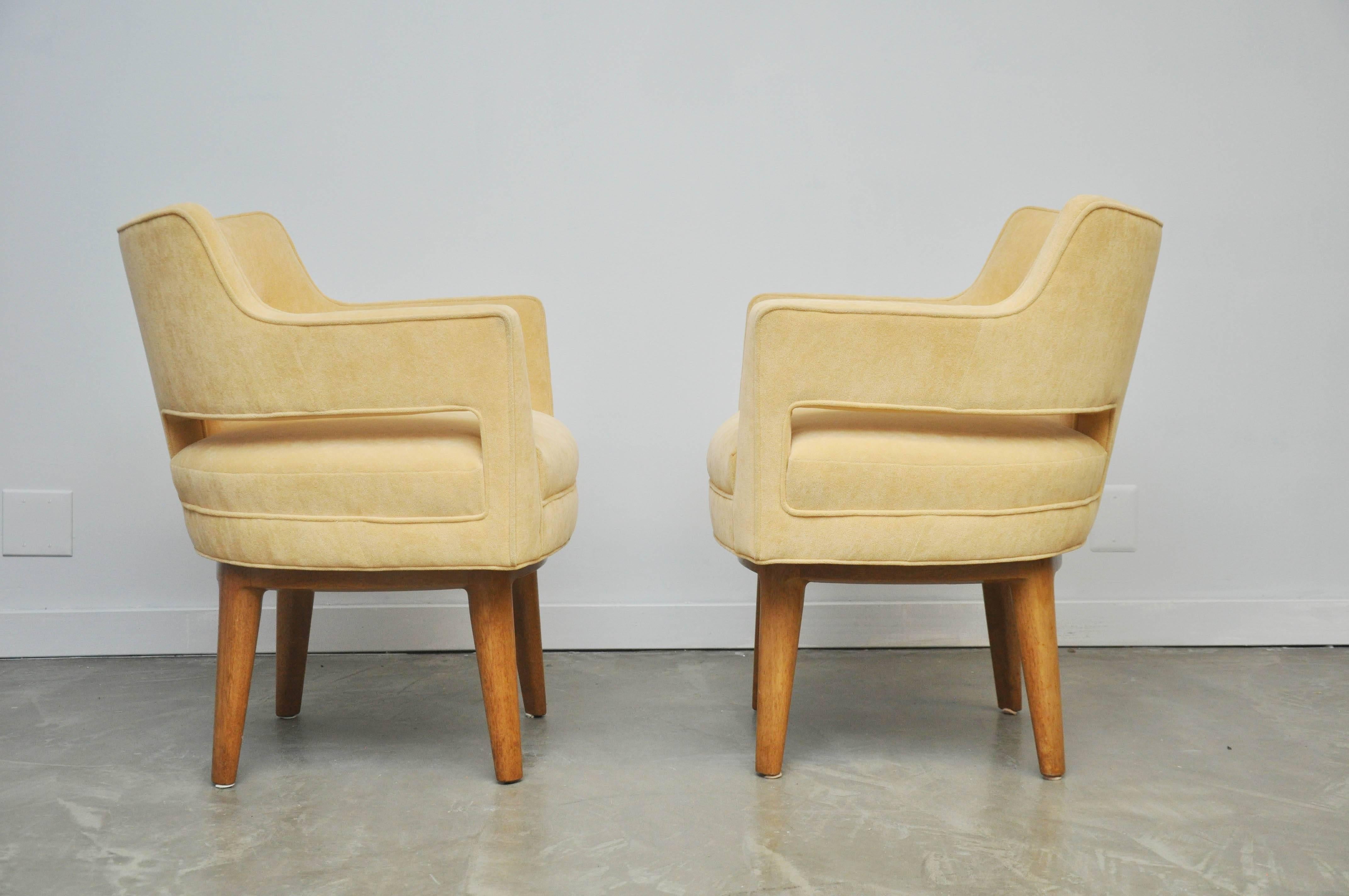 20th Century Dunbar Open-Arm Swivel Lounge Chairs by Edward Wormley
