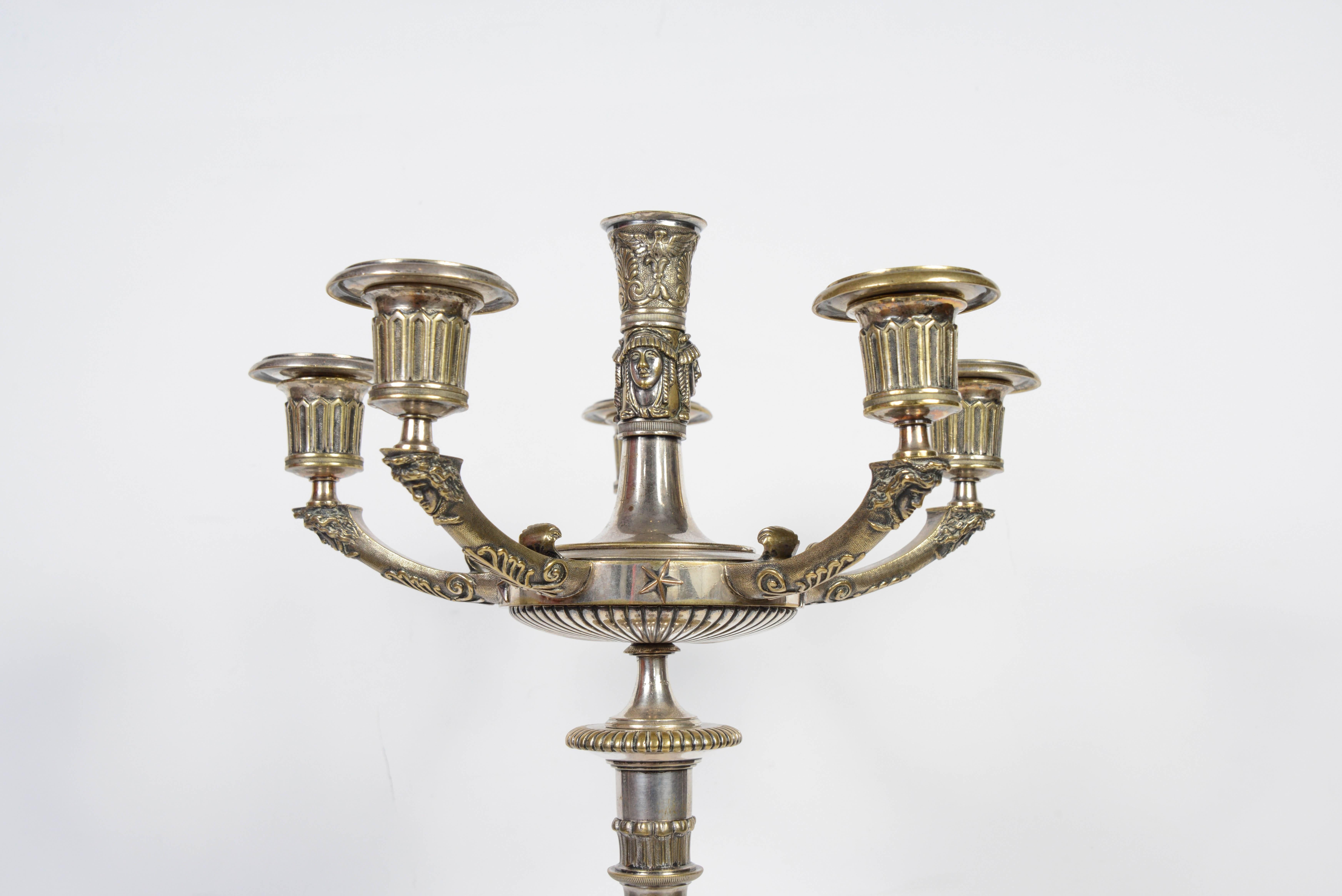 Pair of Empire Period Candelabras by Claude Galle In Good Condition In Saint-Ouen, FR