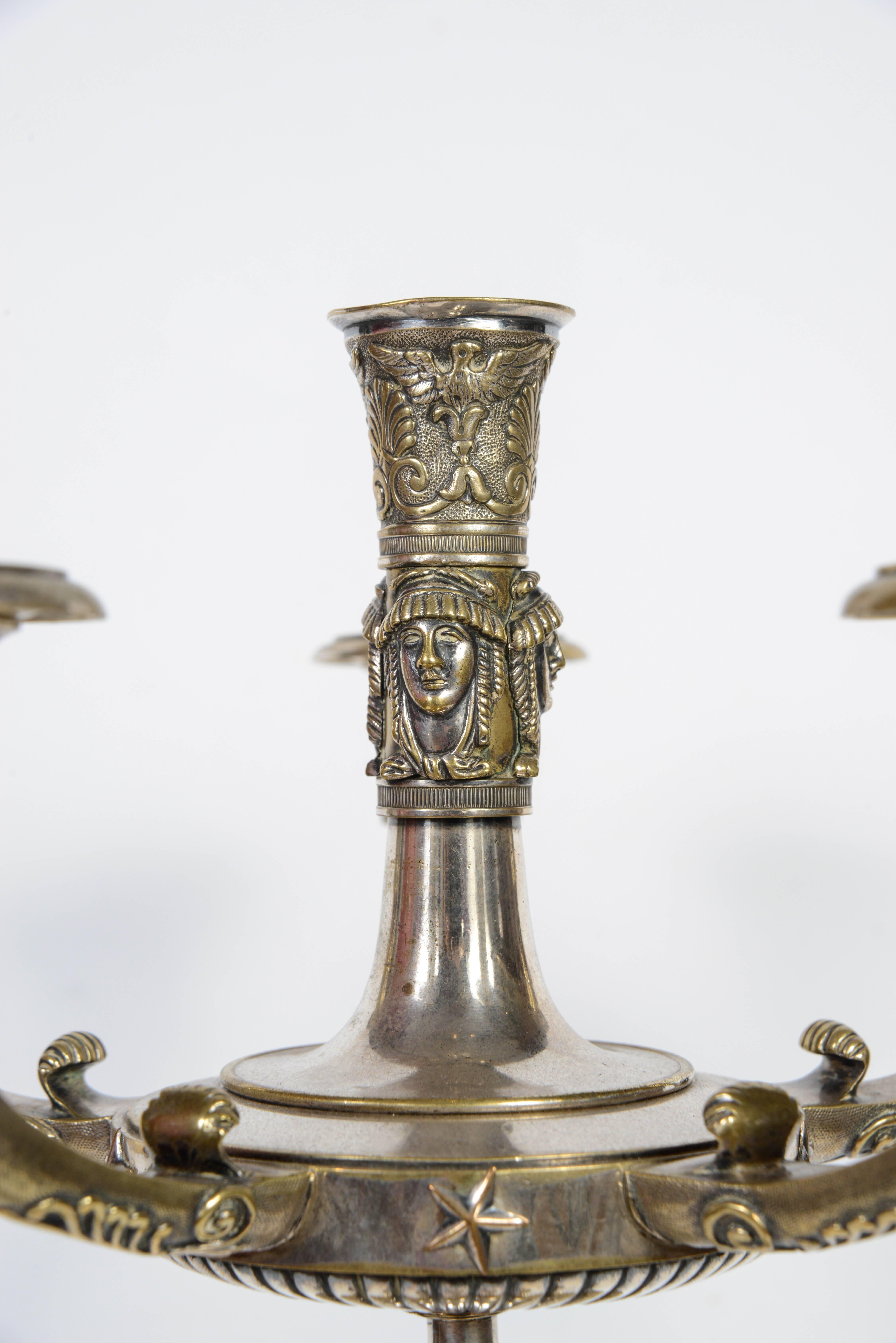 19th Century Pair of Empire Period Candelabras by Claude Galle