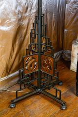 19th Century Arts and Crafts Wrought Iron Floor Lamp