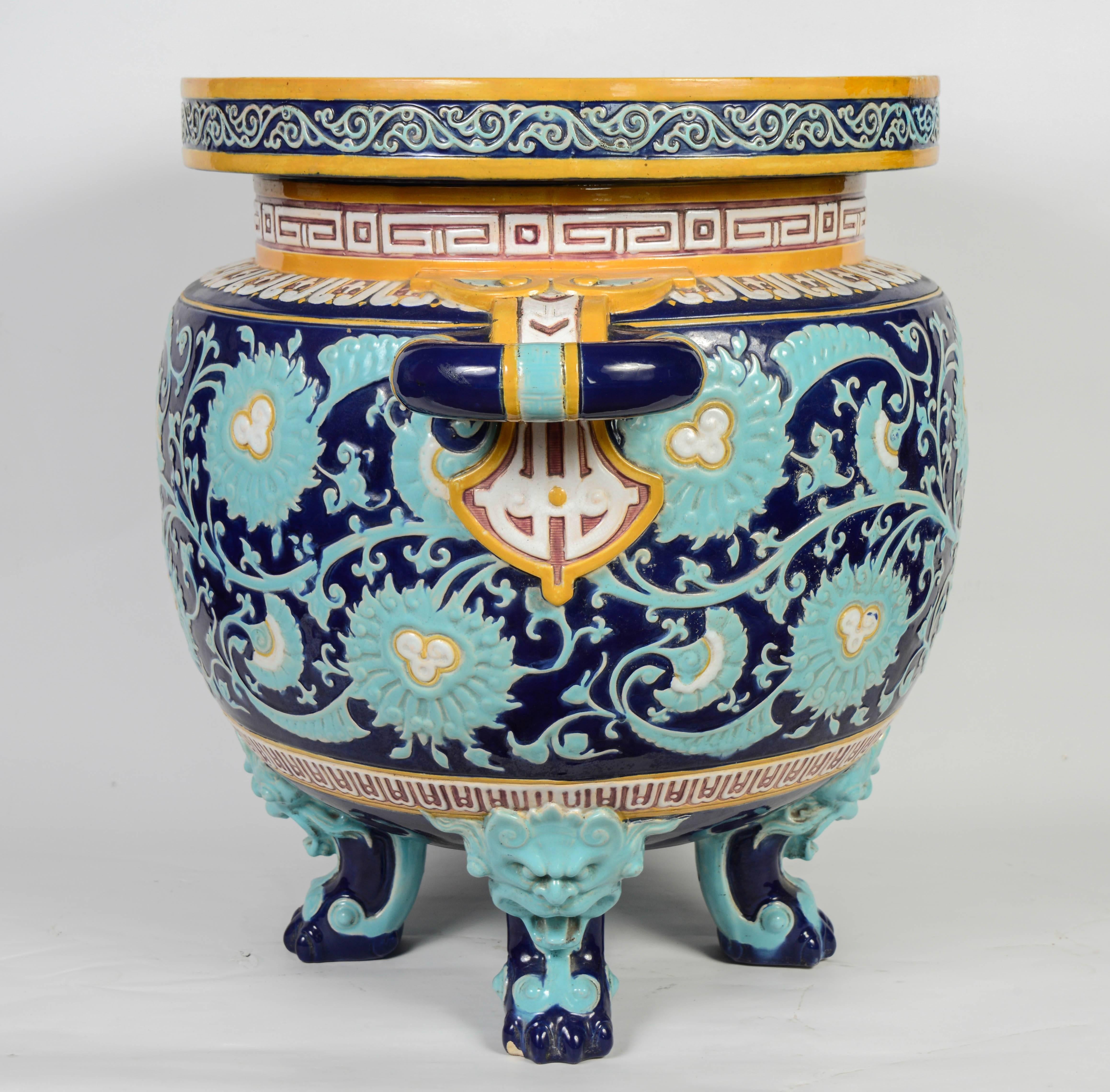 Late 19th Century 1893 Japanese Style Planter of the Minton English Factory