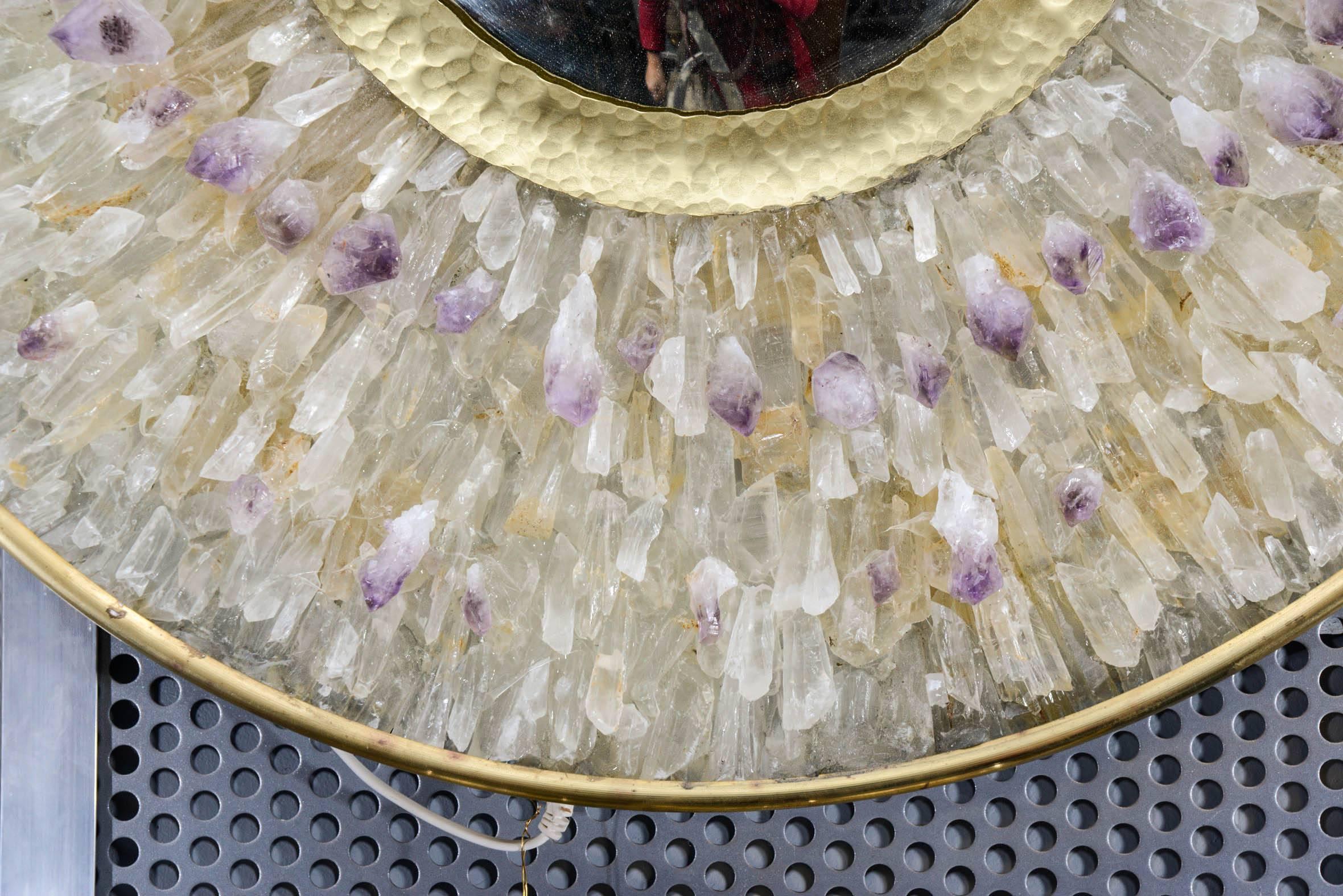 Amethyst One of a Kind Lighted Mirror by Enzo Missoni