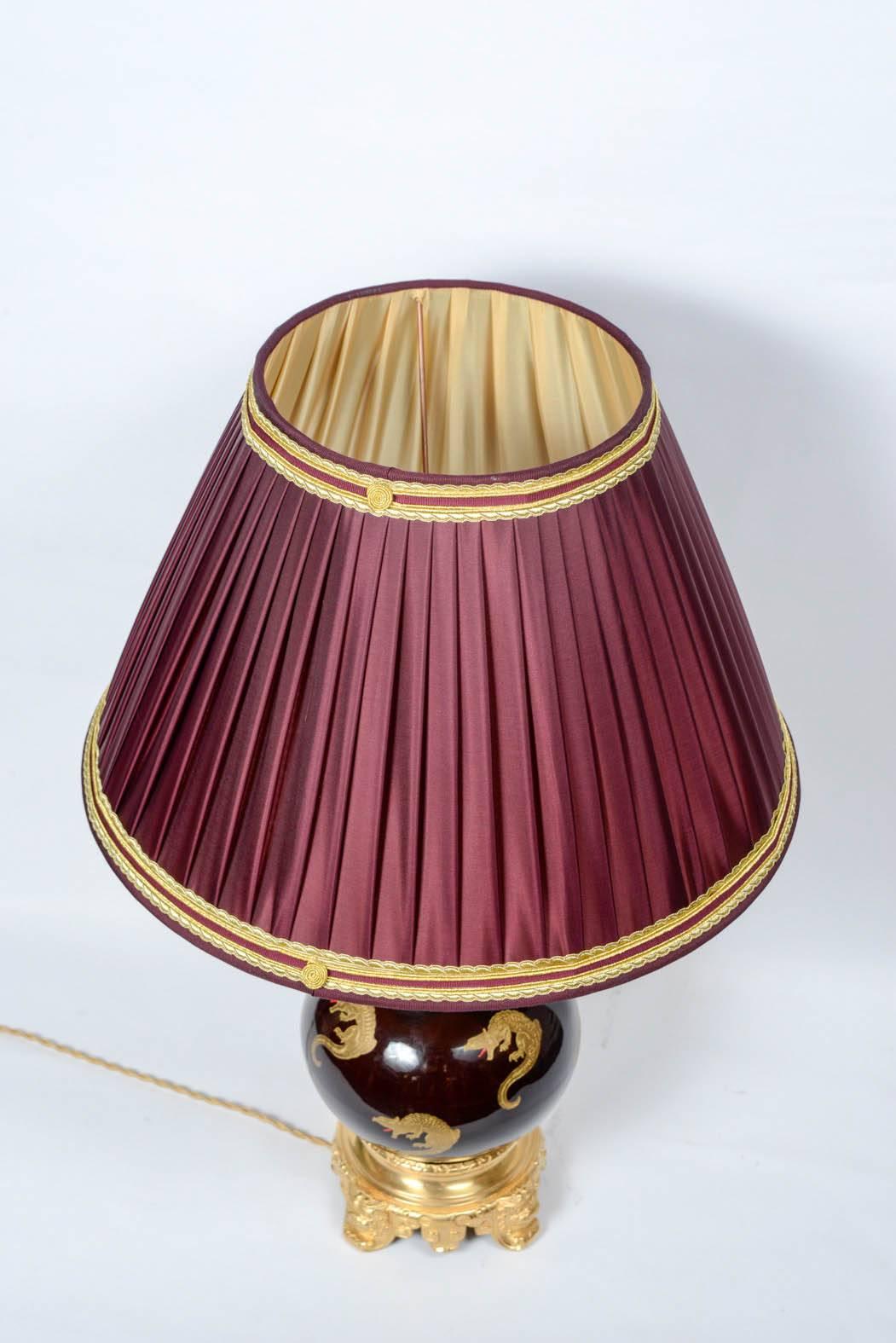 Gilt Pair of Sèvres Tables Lamps For Sale