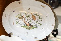 Hungarian 27 Pieces Rothschild Porcelain Hand-Painted Dinnerware Set
