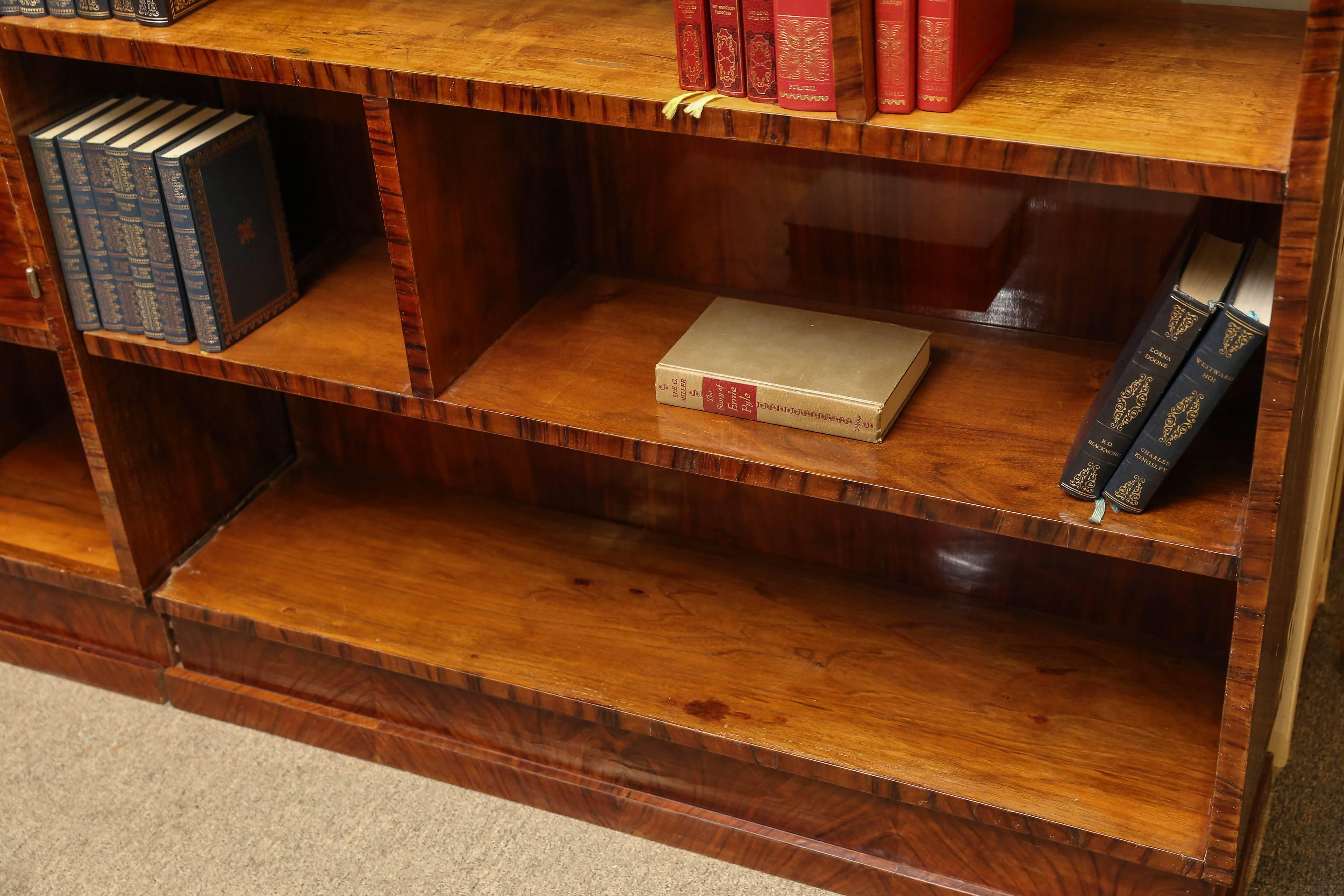 Walnut Art Deco Bookcase Room Divider