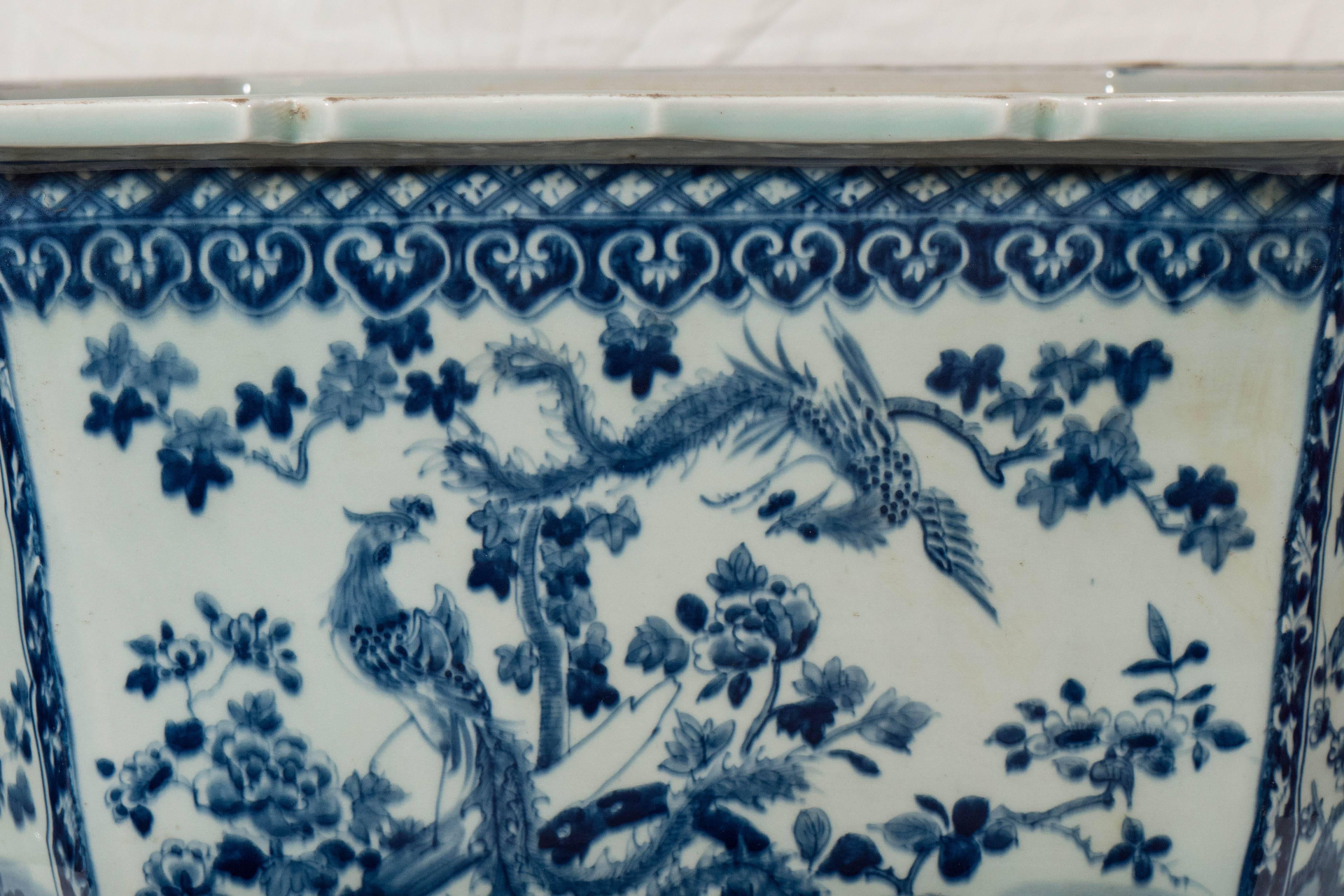 20th Century A Chinese Porcelain Blue and White Planter