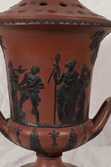 Wedgwood Rosso Antico Vase with Black Basalt Decoration