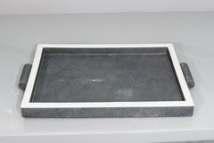Onyx Shagreen and White Cow Bone Tray