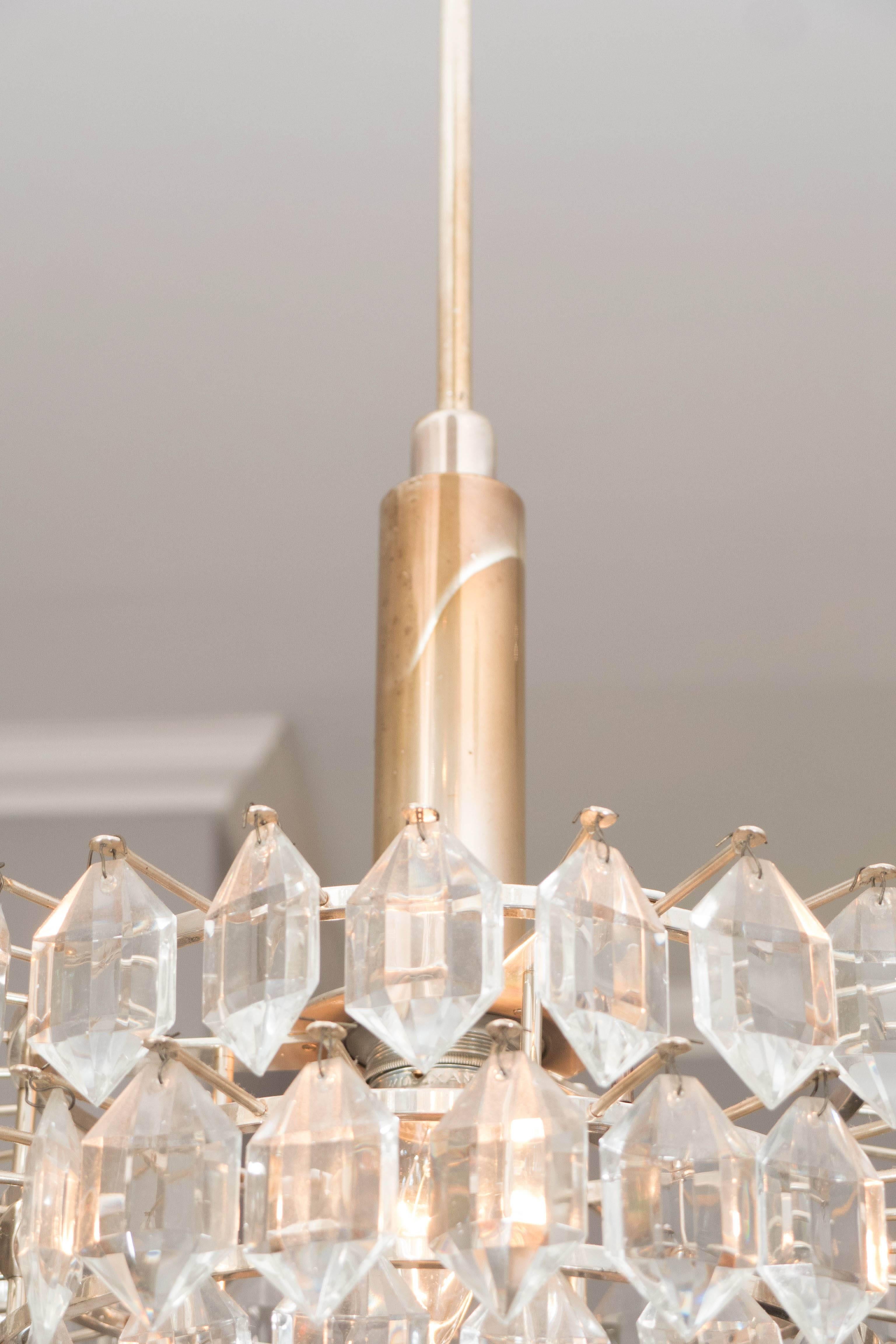 Autrichien Lampe à suspension en cristal autrichien Bakalowits des années 1960 en vente