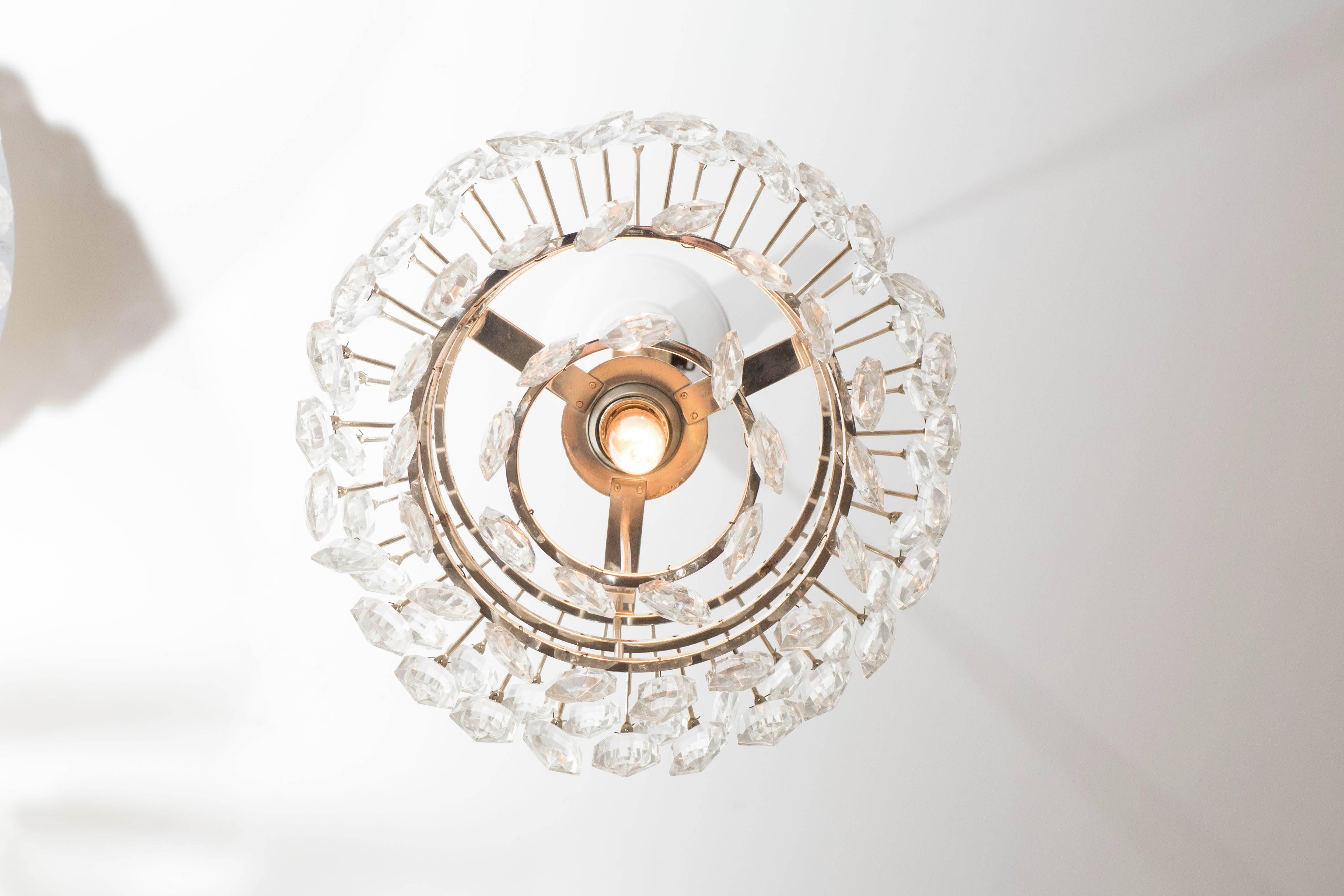 Lampe à suspension en cristal autrichien Bakalowits des années 1960 en vente 1