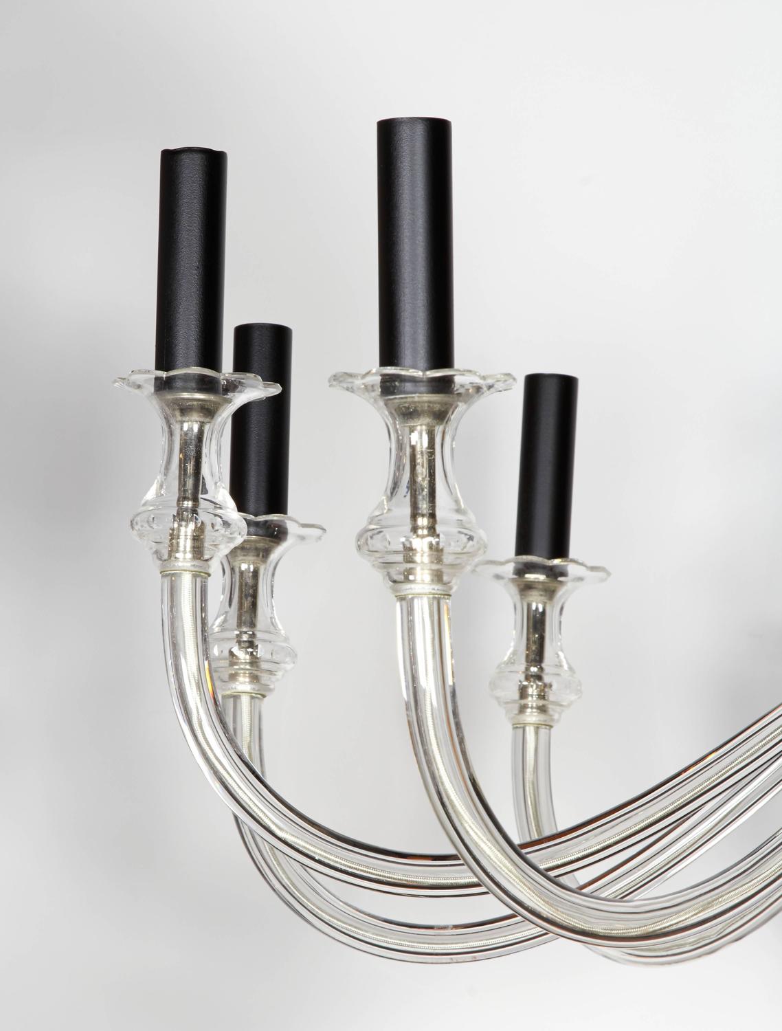Spectacular Glass Chandelier with Twelve Arm Design at 1stdibs