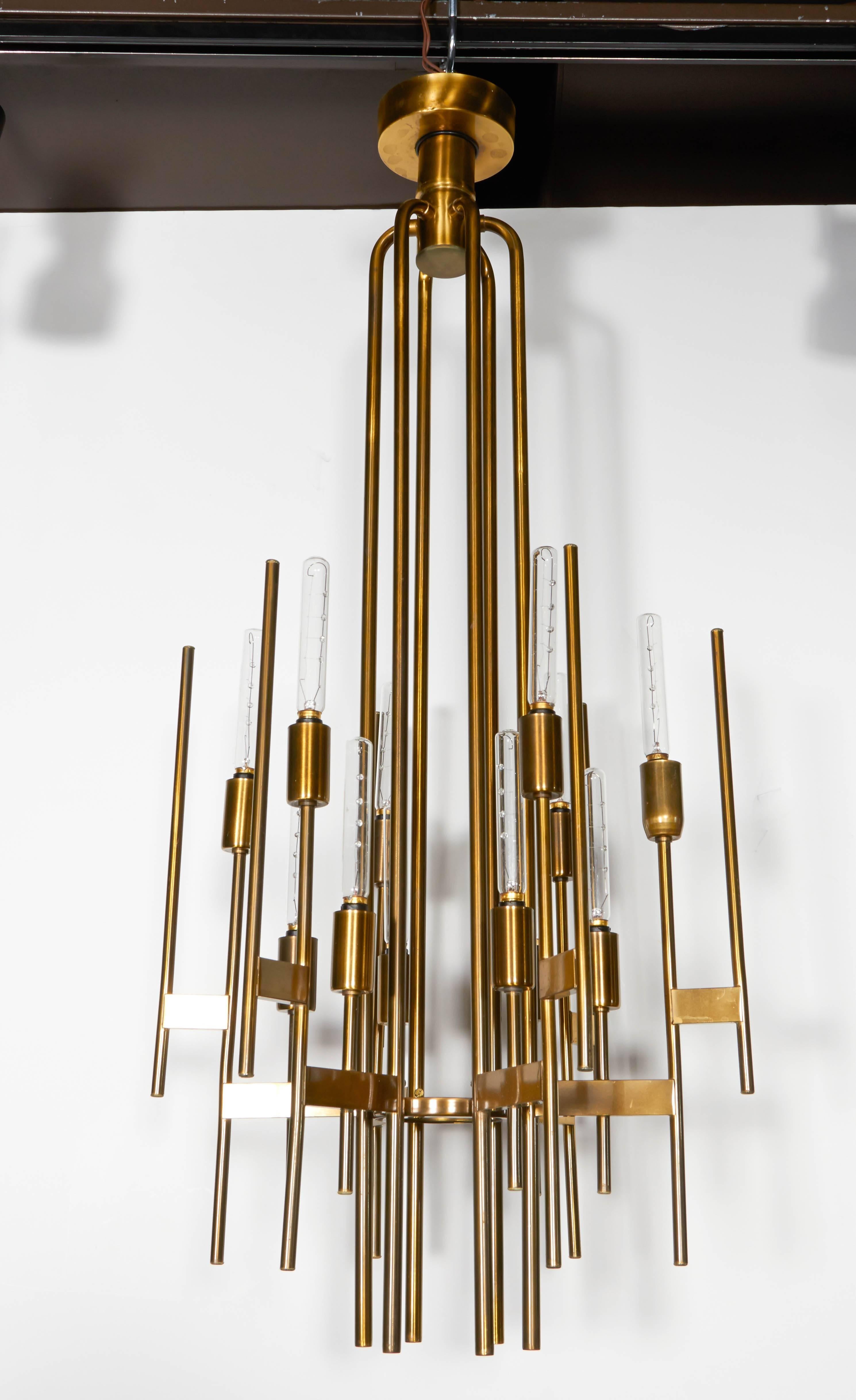 Italian Architectural Skyscraper Chandelier by Gaetano Sciolari