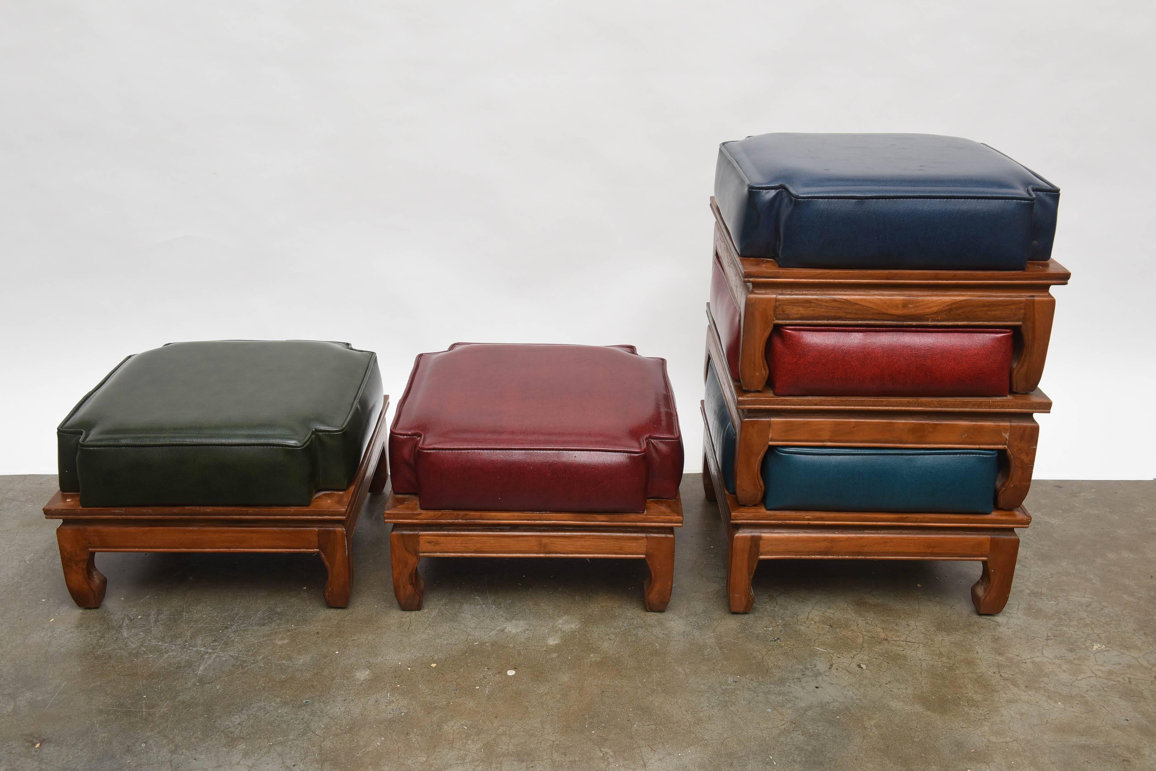 Mid-20th Century Mid-Century Modern Stacked Stools, Ottomans For Sale