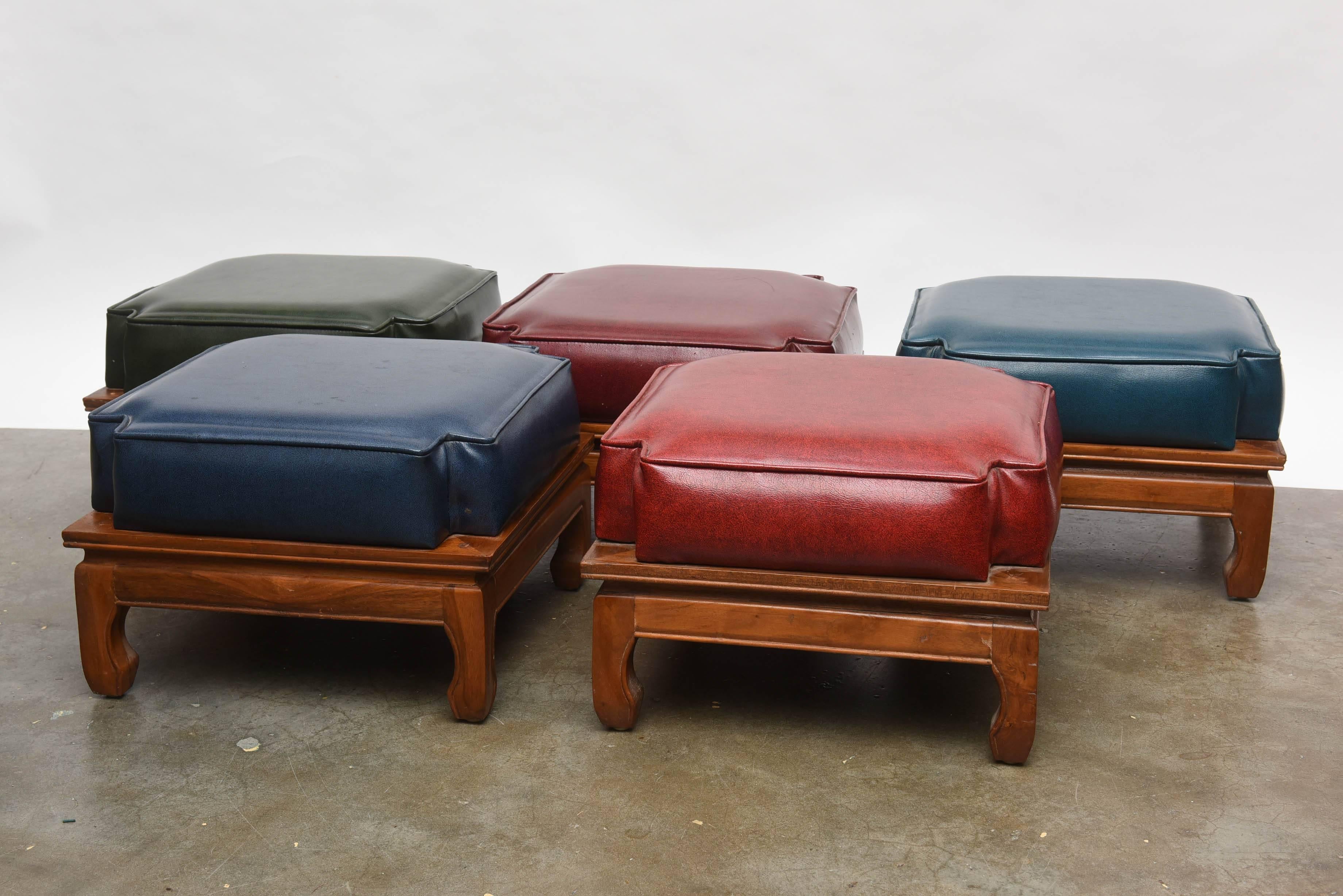 Mid-Century Modern Stacked Stools, Ottomans For Sale 1