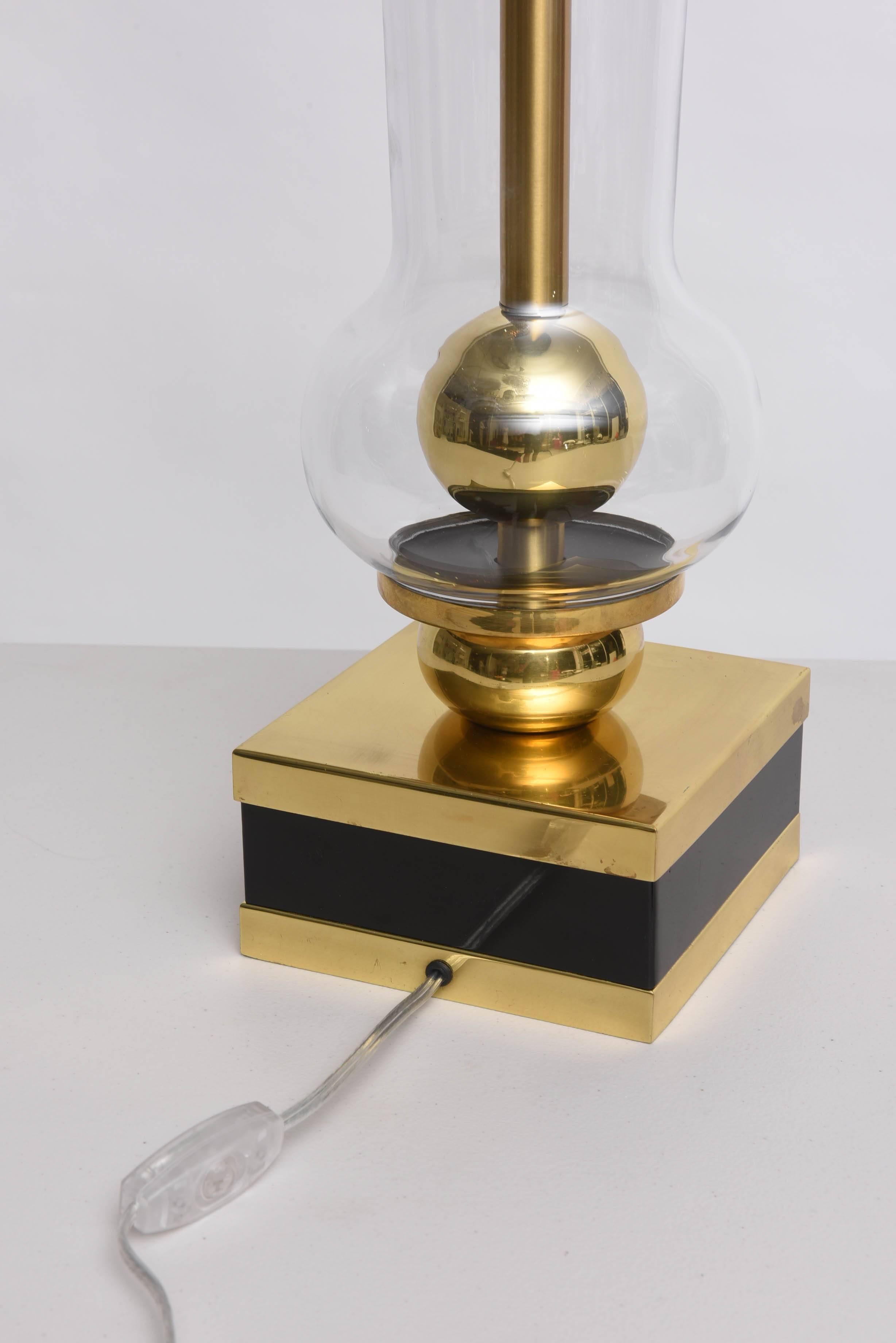 Midcentury Table Lamp, Brass and Glass, Attributed to Studio Willy Rizzo 1