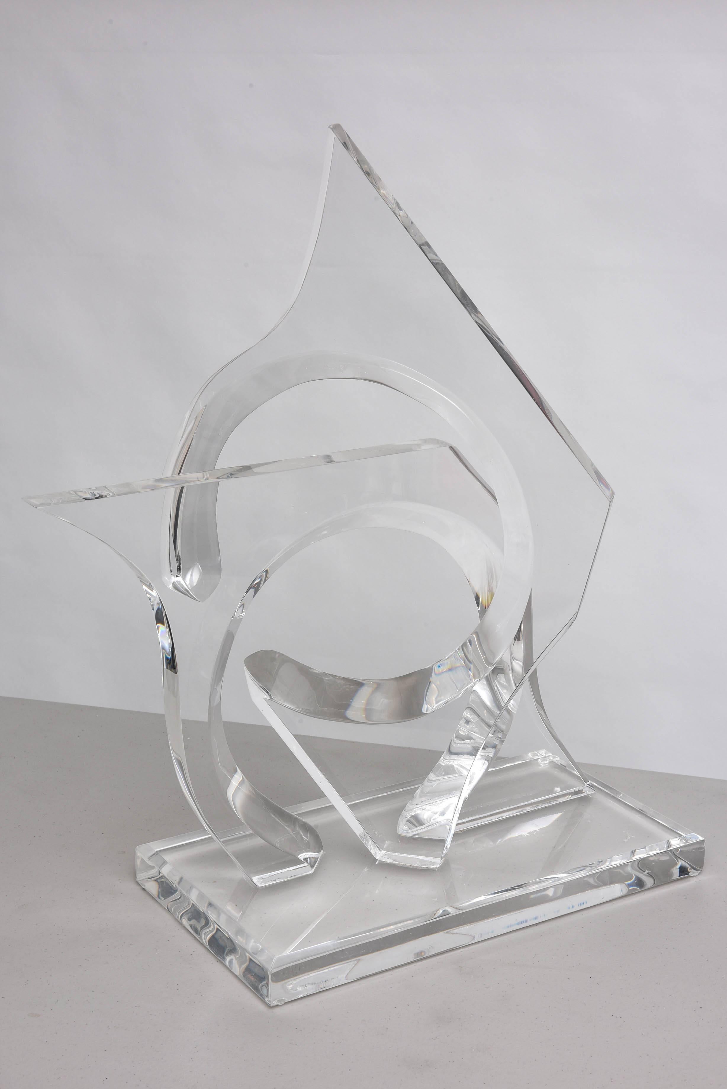 20th Century Mid-Century Modern Abstract Lucite Sculpture, Signed, Van Teal, 1970s