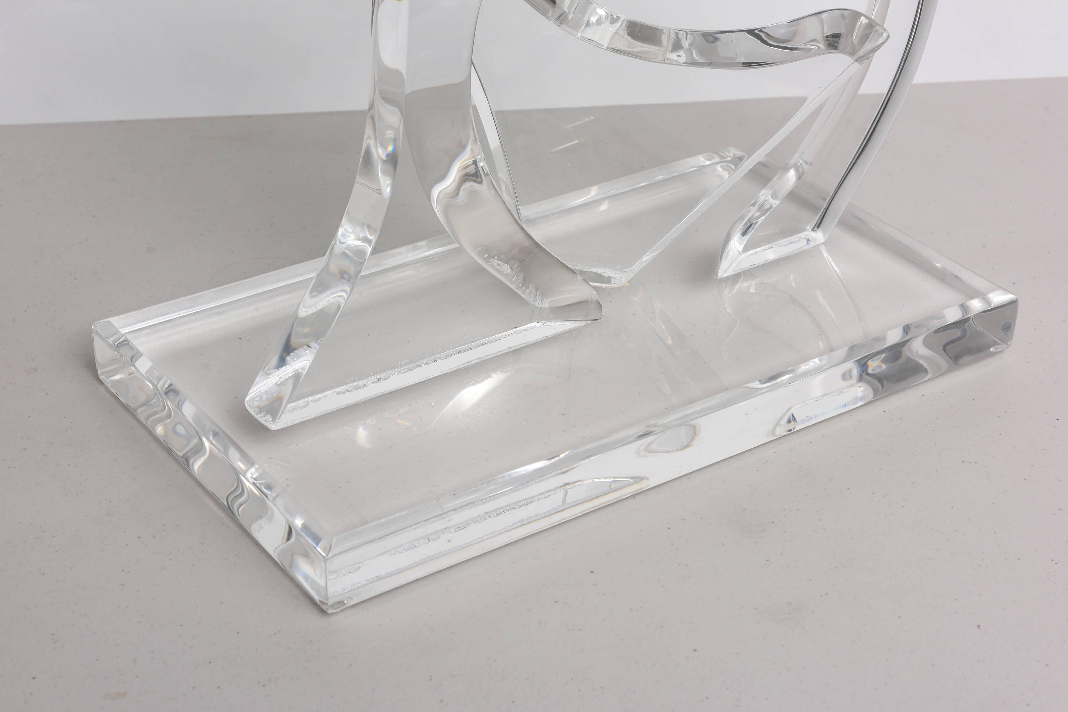 Mid-Century Modern Abstract Lucite Sculpture, Signed, Van Teal, 1970s 2