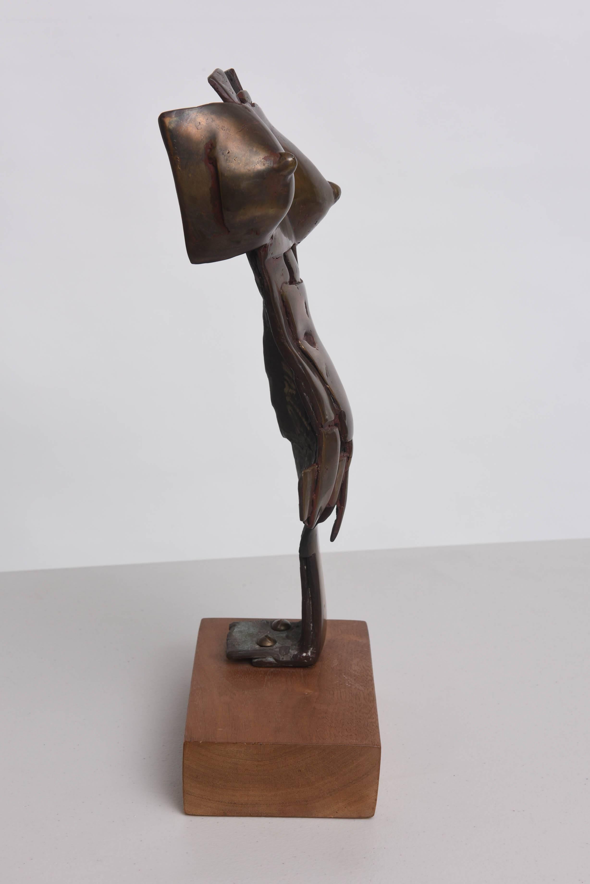 20th Century Mid-Century Modern Brutalist Bronze Sculpture of Female Torso, Artist Signed