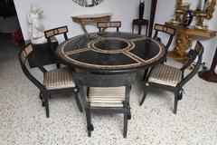Hollywood-Regency Style Dining Table and Chairs, in the Style of Maitland-Smith