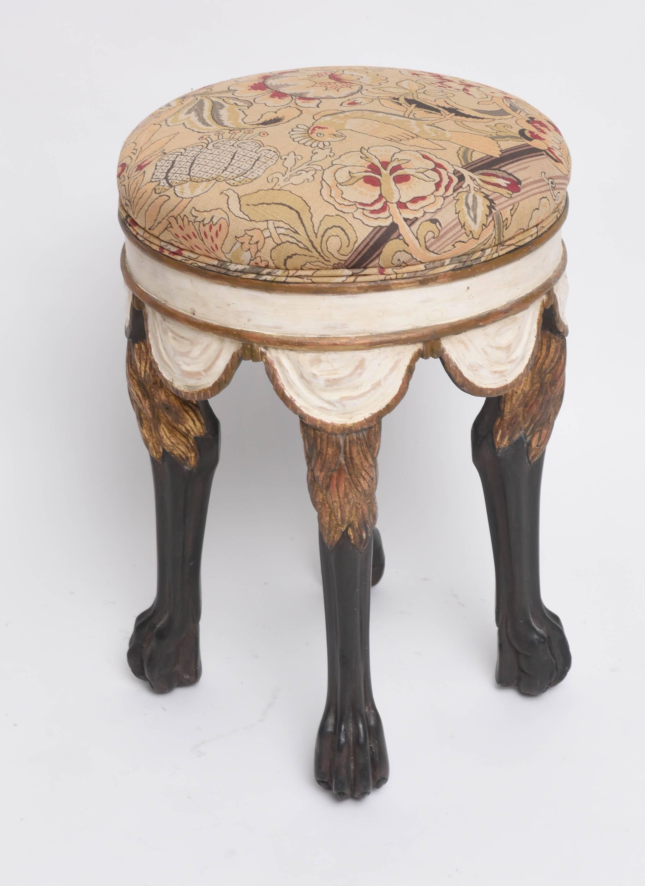 Giltwood Neopolitan Style Italian Stool  For Sale