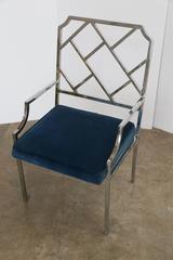Milo Baughman for DIA Chrome Chippendale, Set of Eight Dining Chairs