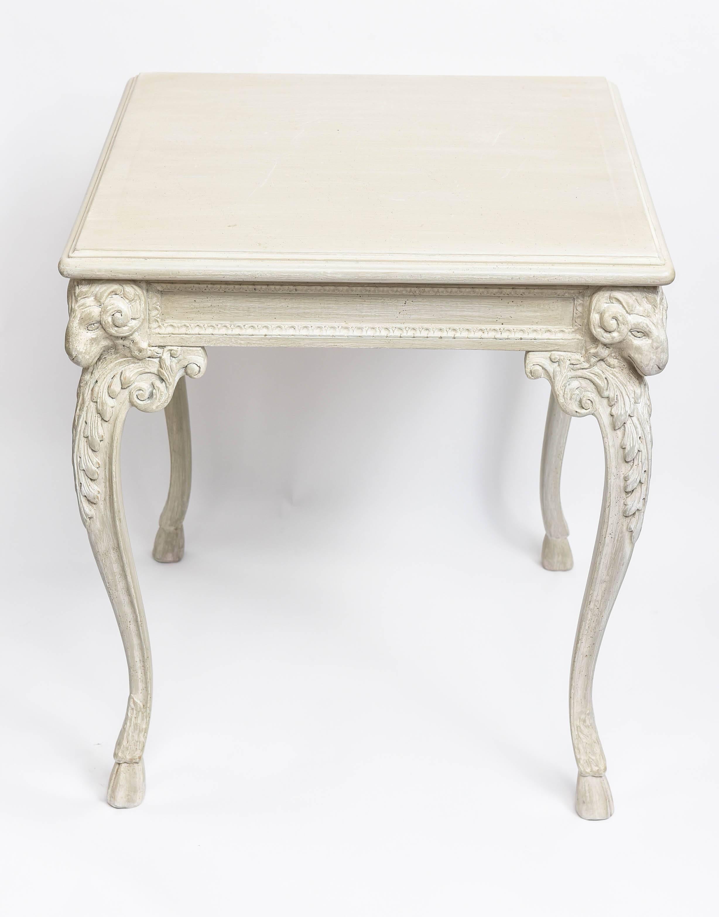 Neoclassical Faux Painted Ram's Head Side Table
