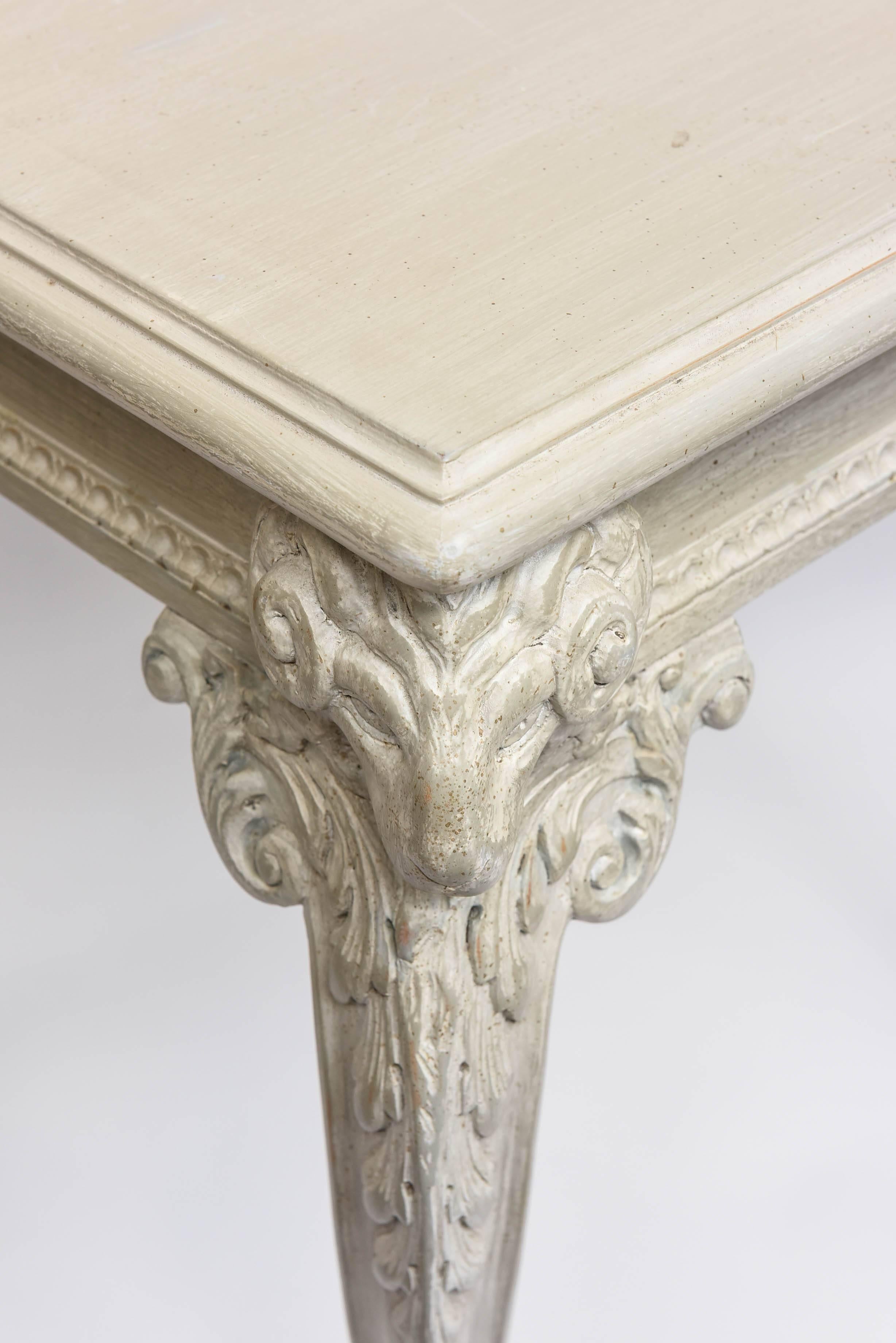 Faux Painted Ram's Head Side Table 3