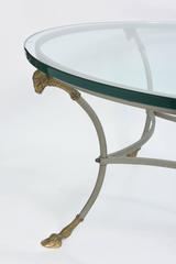 Vintage Italian Hoof Foot Round Cocktail Table