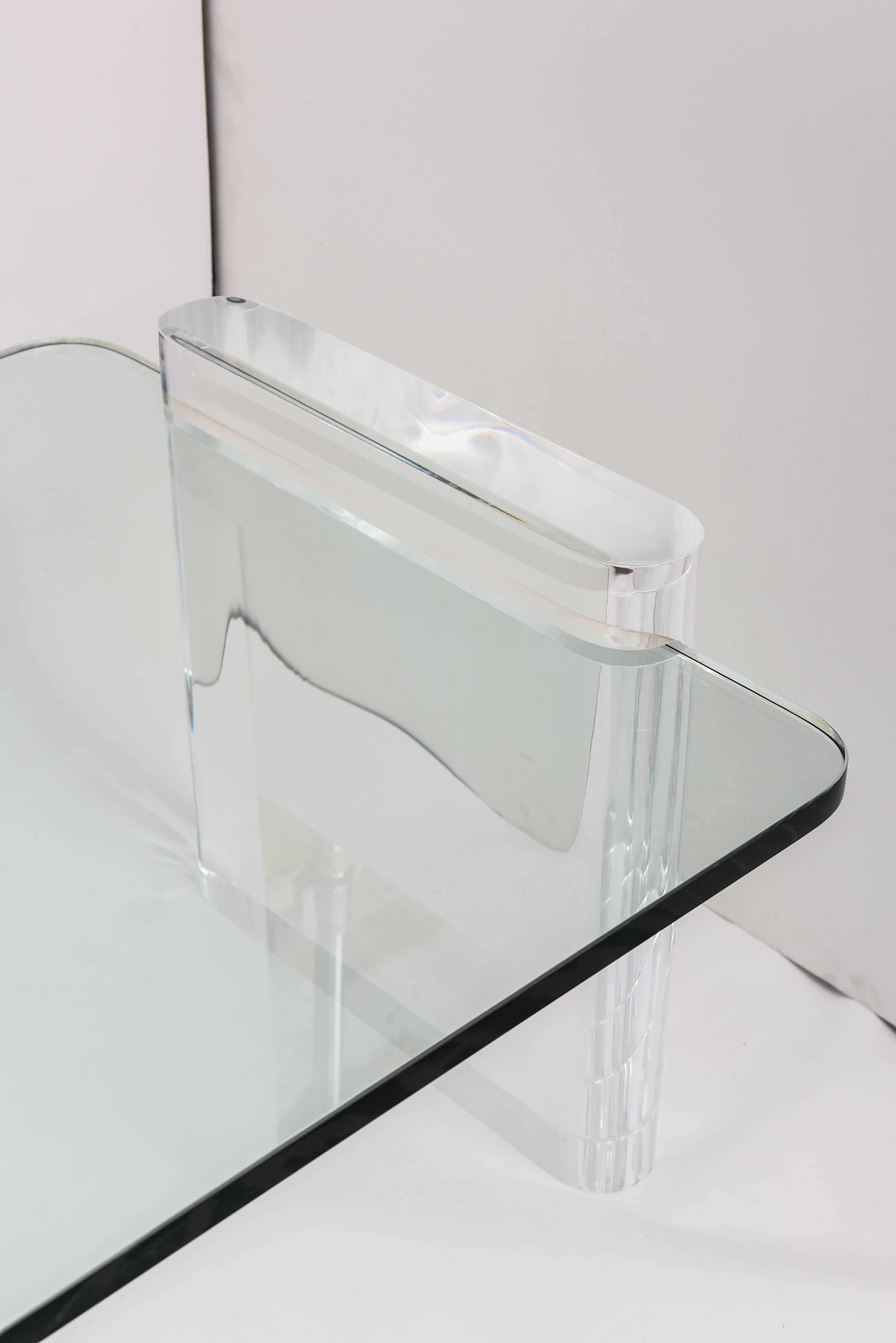 American Vintage Lucite and Glass Cocktail Table