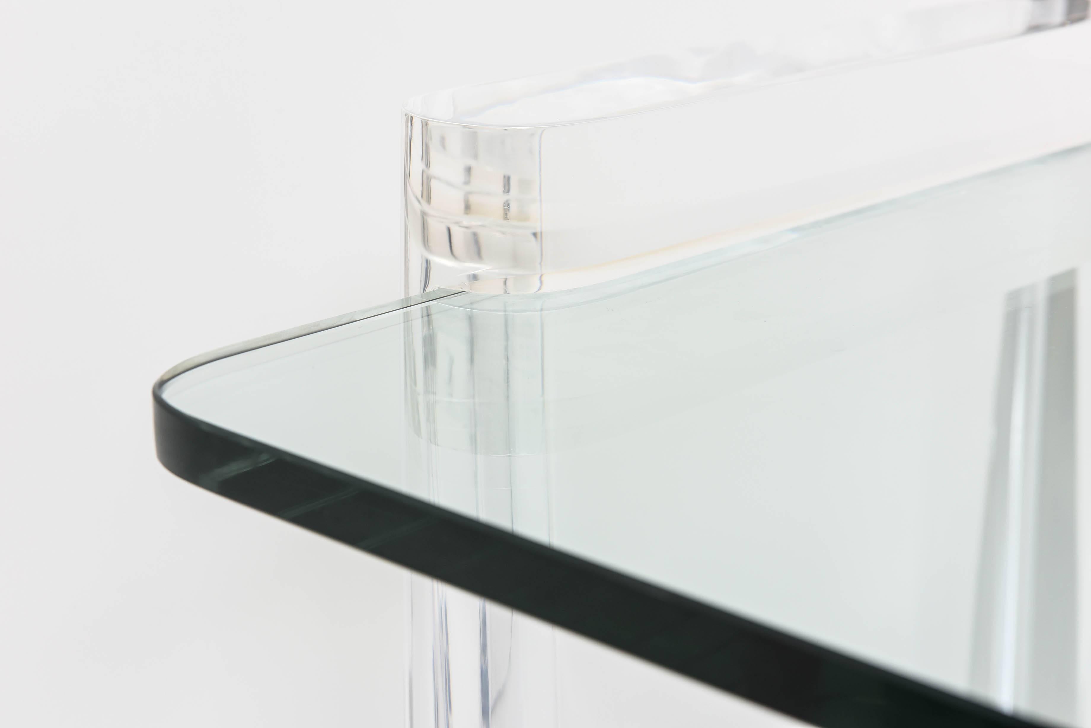 20th Century Vintage Lucite and Glass Cocktail Table