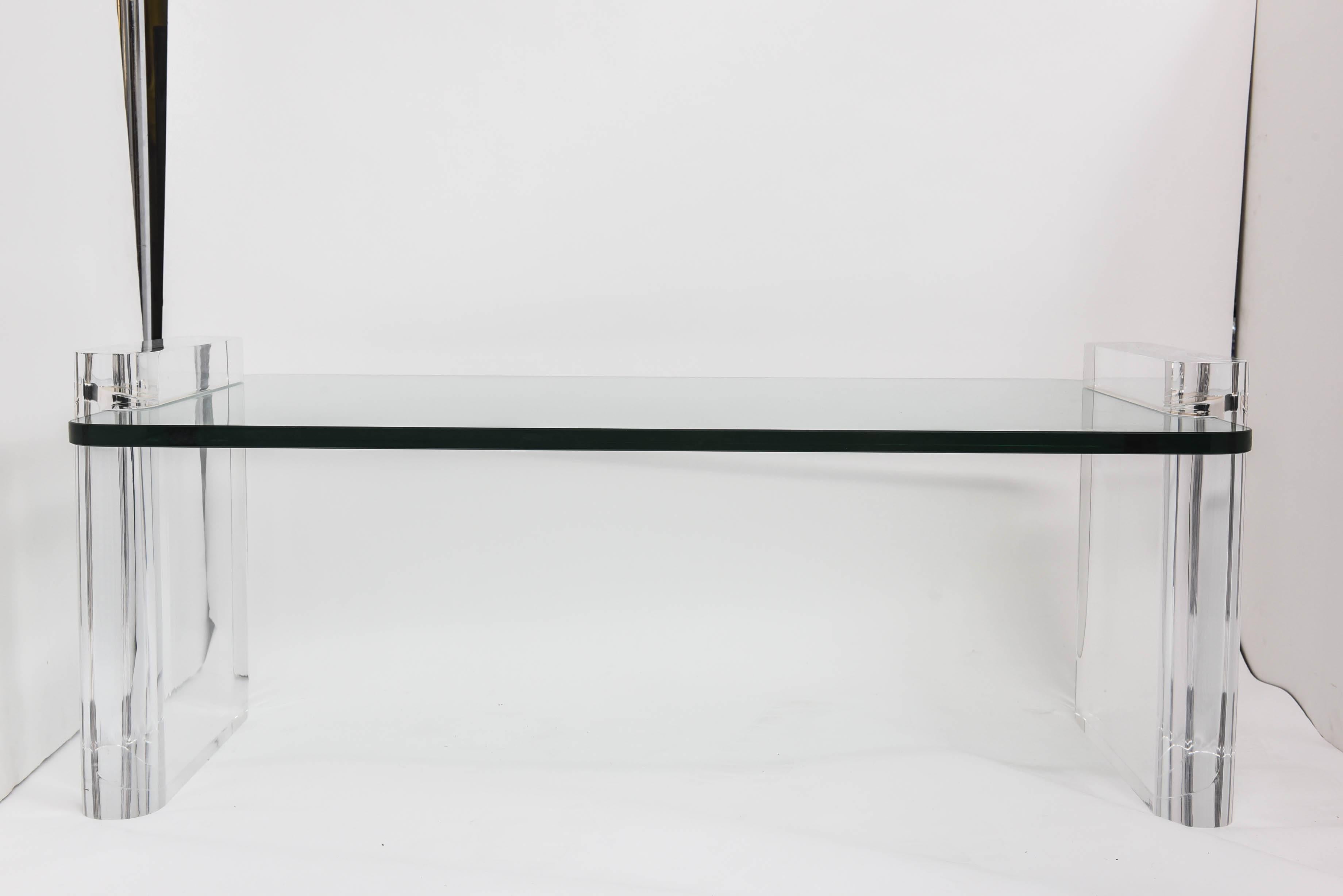 Vintage Lucite and Glass Cocktail Table 3