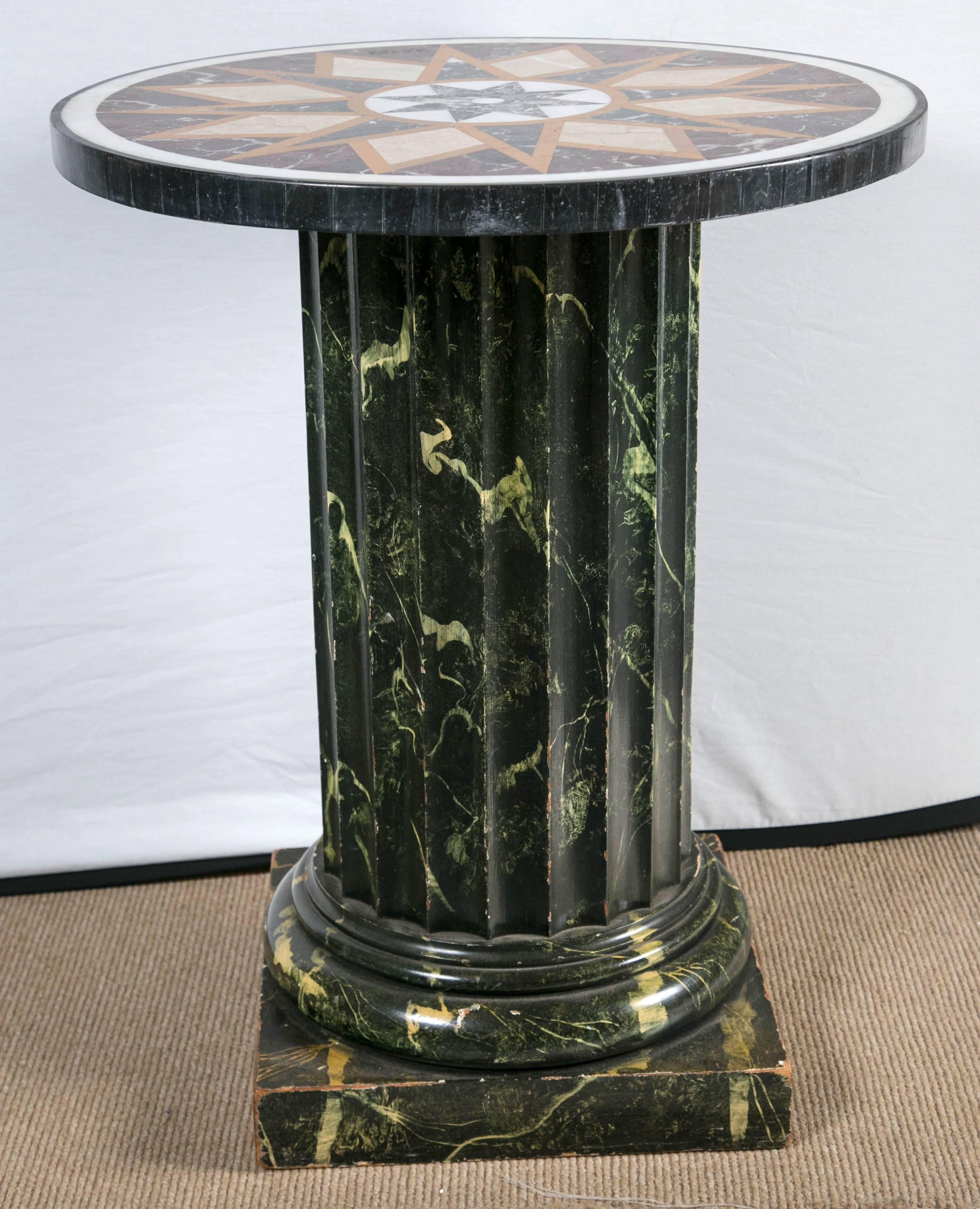 Round Marble Topped Side Tables In Excellent Condition For Sale In Stamford, CT