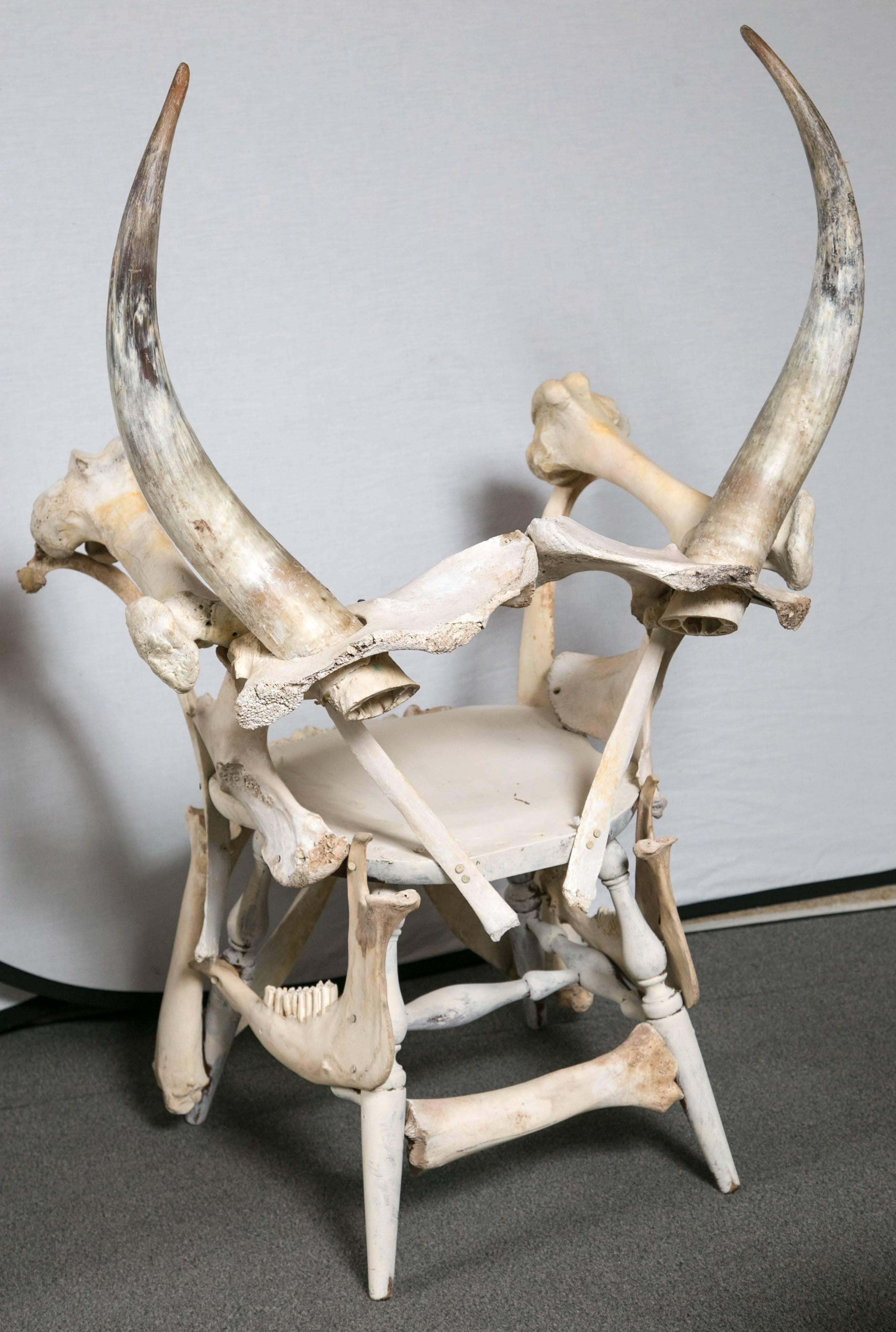 20th Century Pair of Large Bone Chairs For Sale