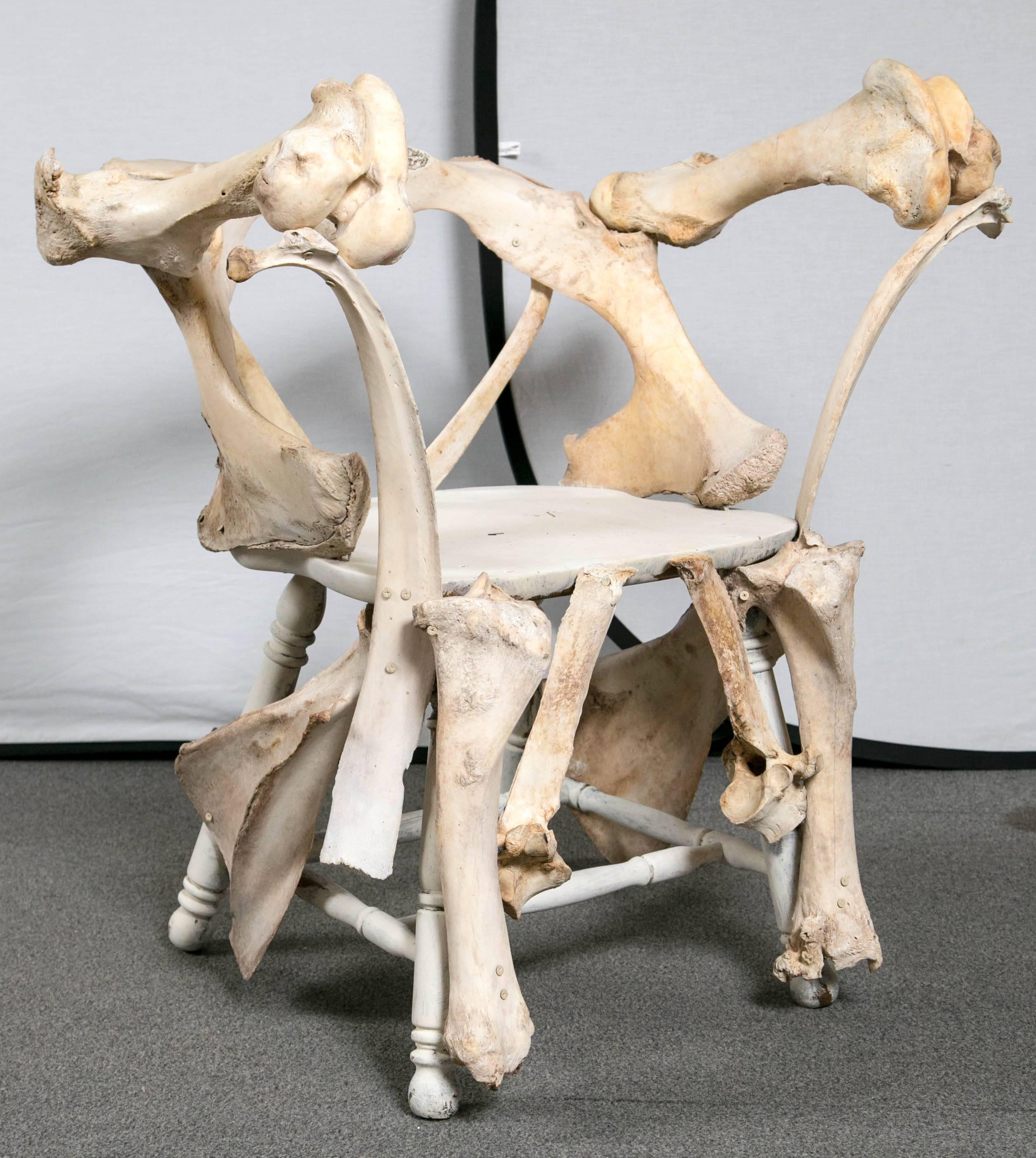 Pair of Large Bone Chairs For Sale 1