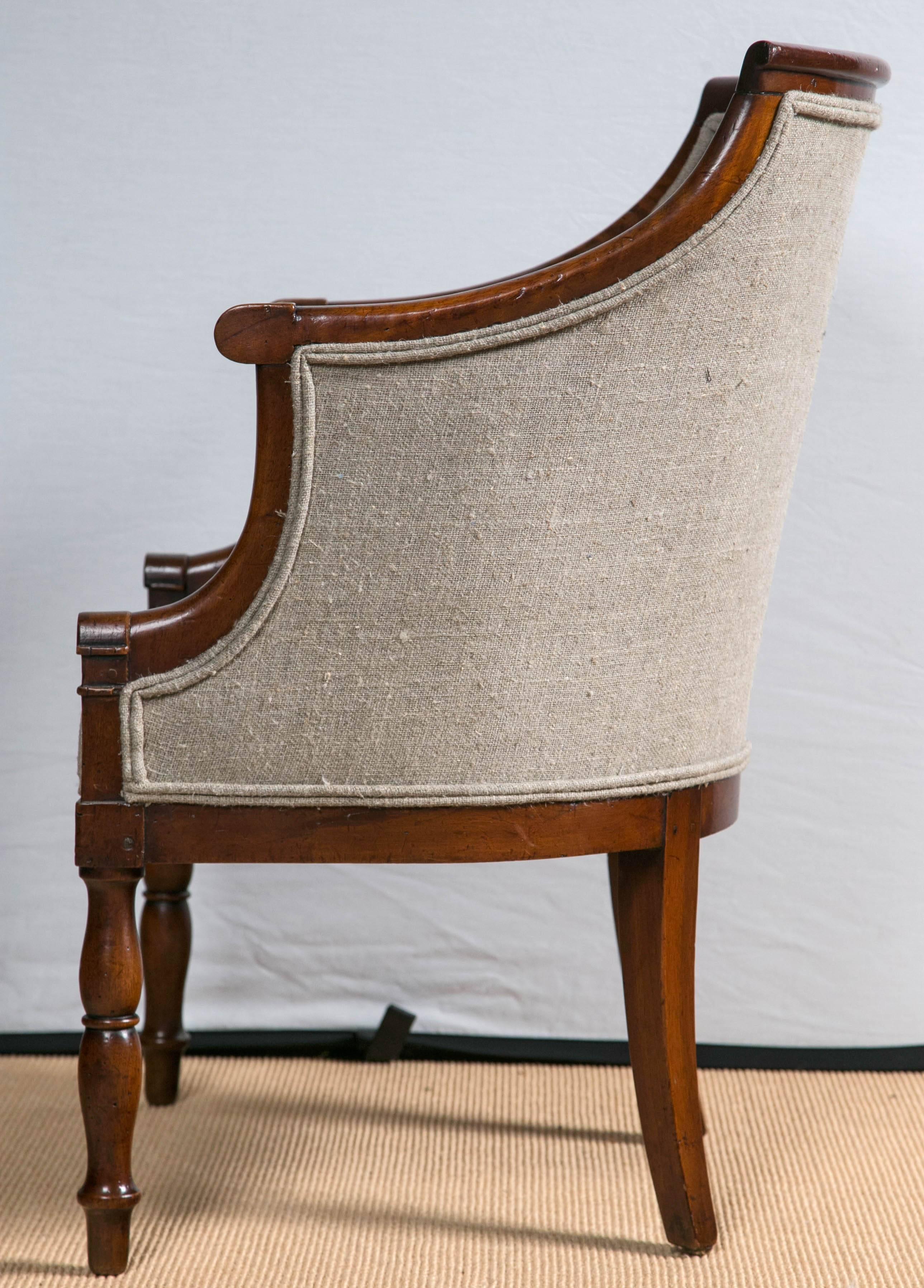 20th Century Pair French Upholstered Chairs For Sale