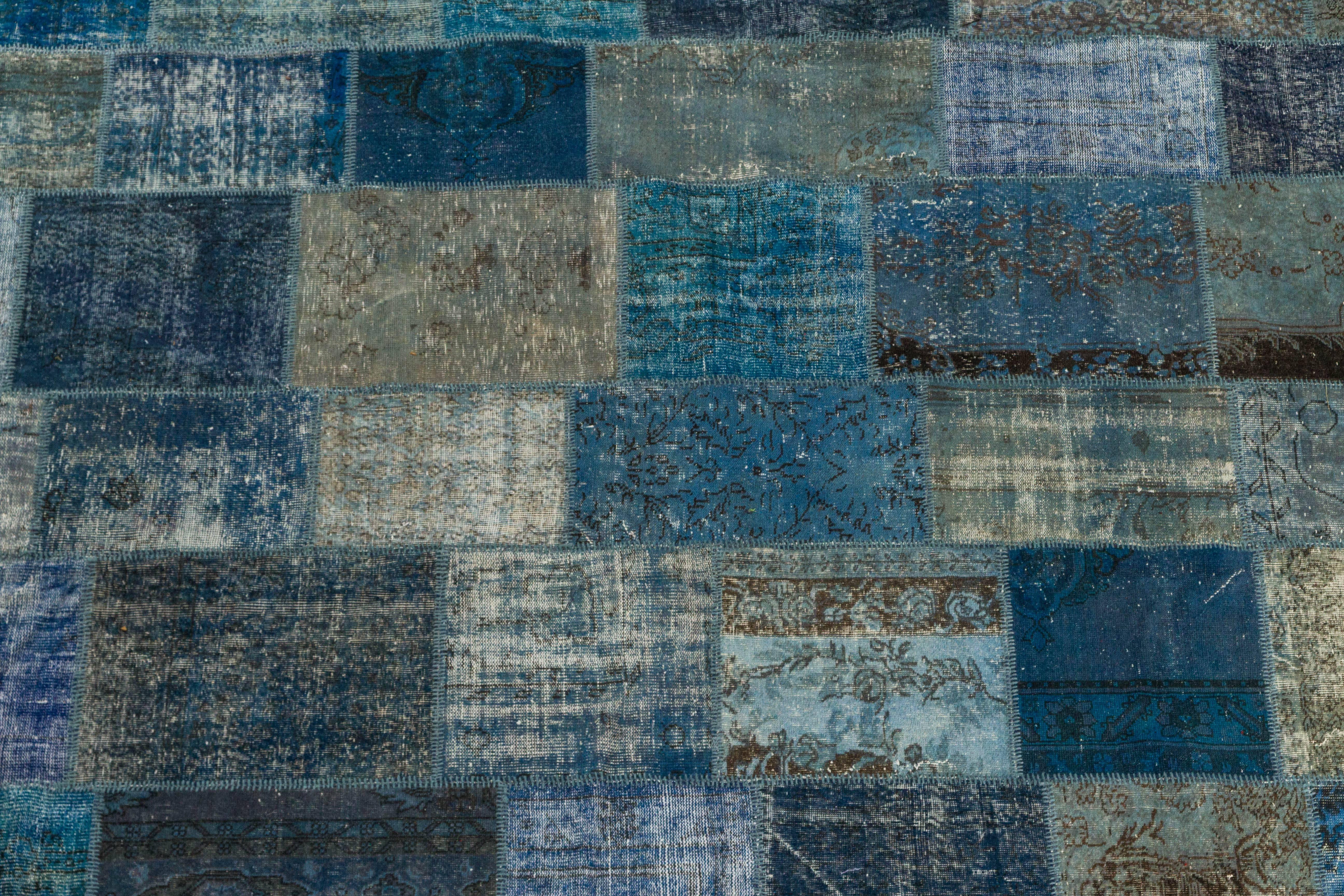 Hand-Knotted Turkish Patchwork Rug