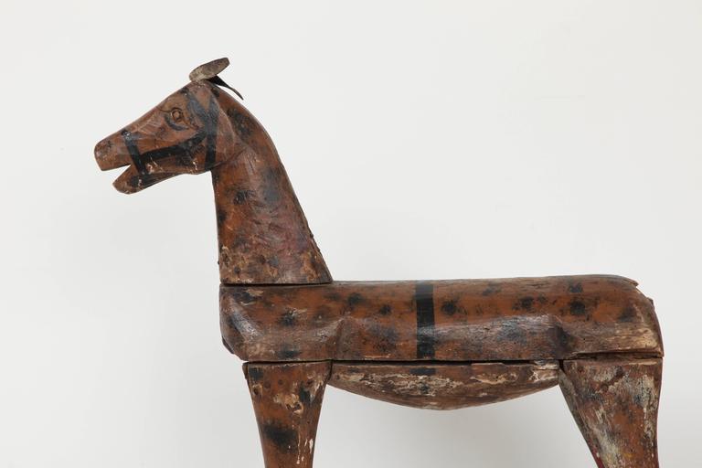 Carved Wooden and Painted Toy Horse at 1stDibs