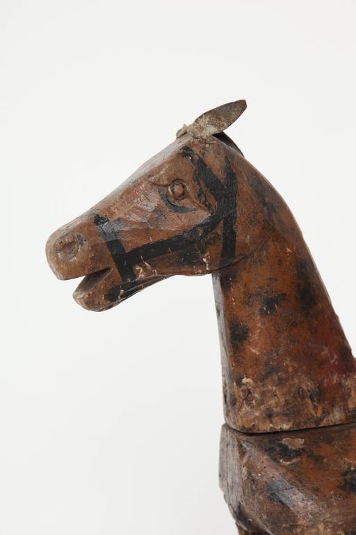 Carved Wooden and Painted Toy Horse For Sale at 1stDibs