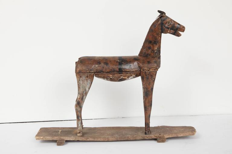 Carved Wooden and Painted Toy Horse at 1stDibs