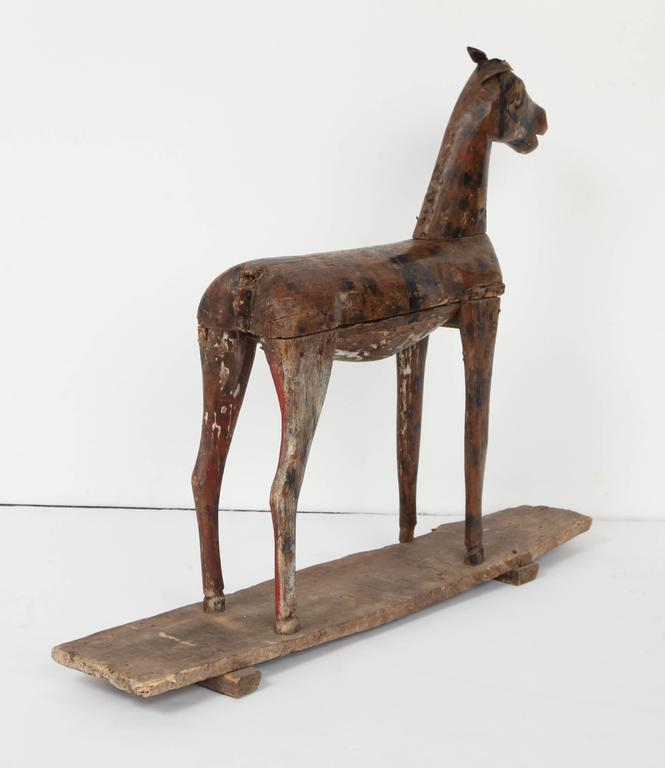 Carved Wooden and Painted Toy Horse at 1stDibs