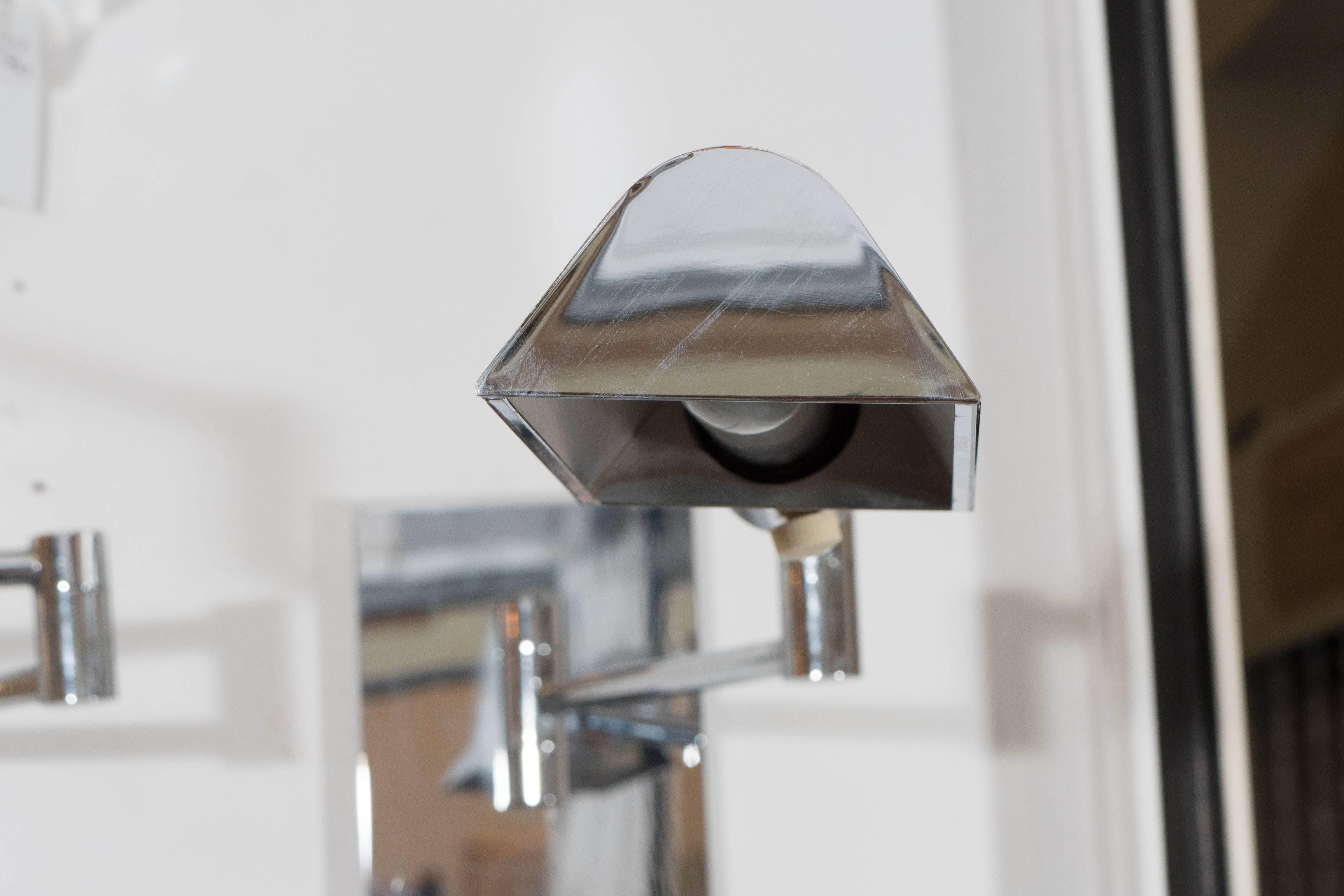 Pair of Casella Wall-Mounted Articulated Reading Lights in Chrome 1