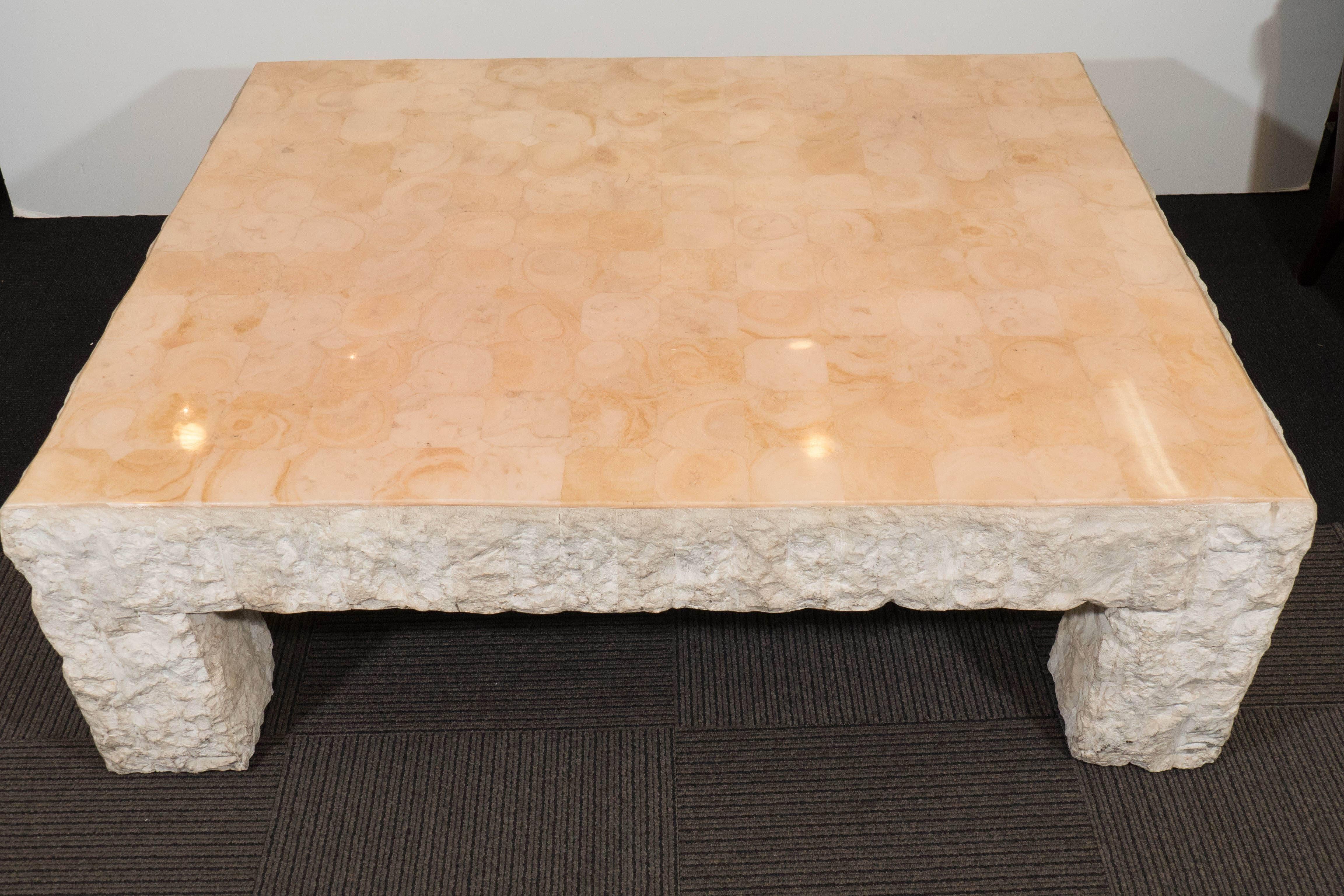 rough stone coffee table