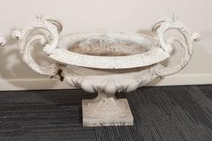 Pair of Early 20th Century Cast Iron Urns