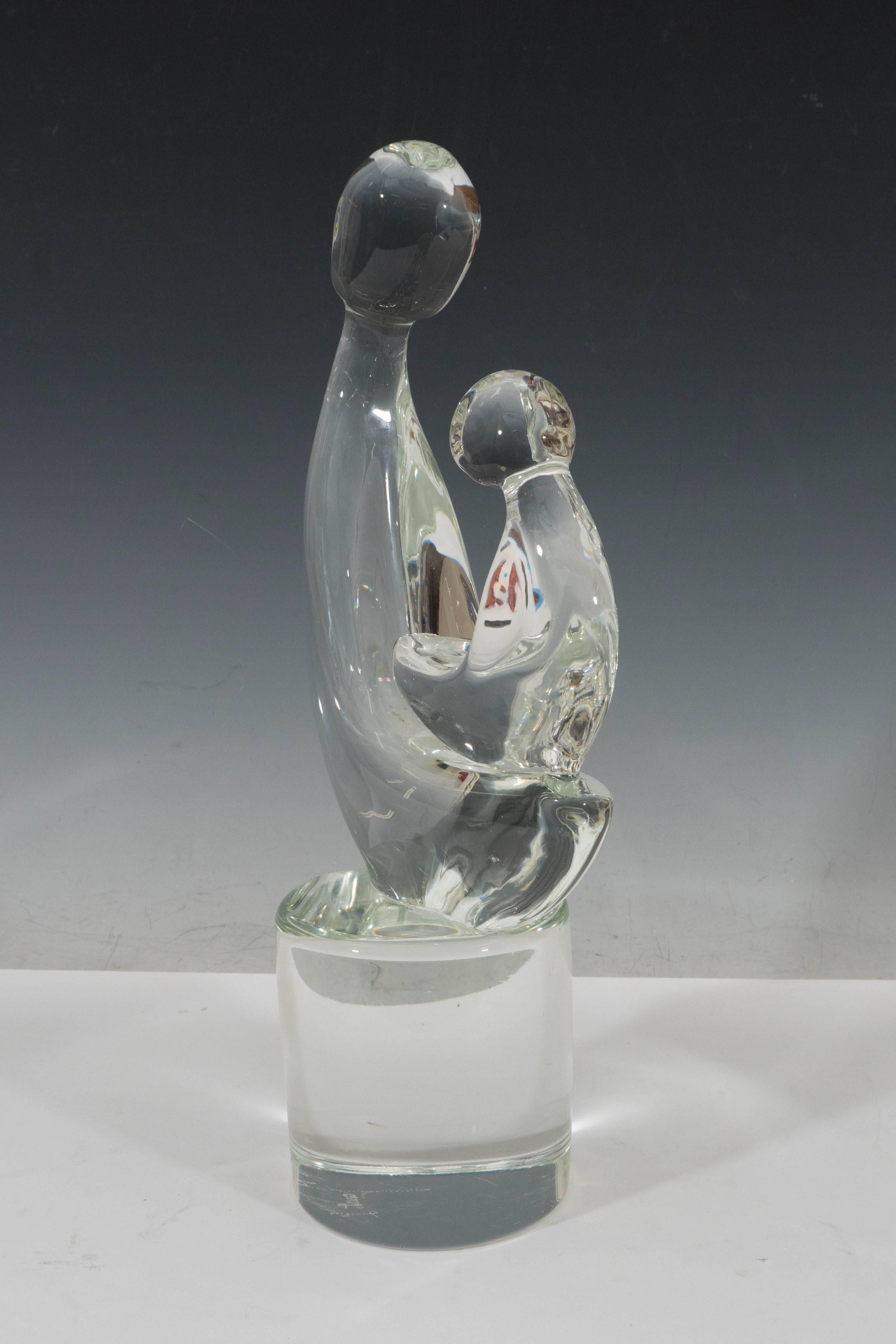 mother and child glass sculpture