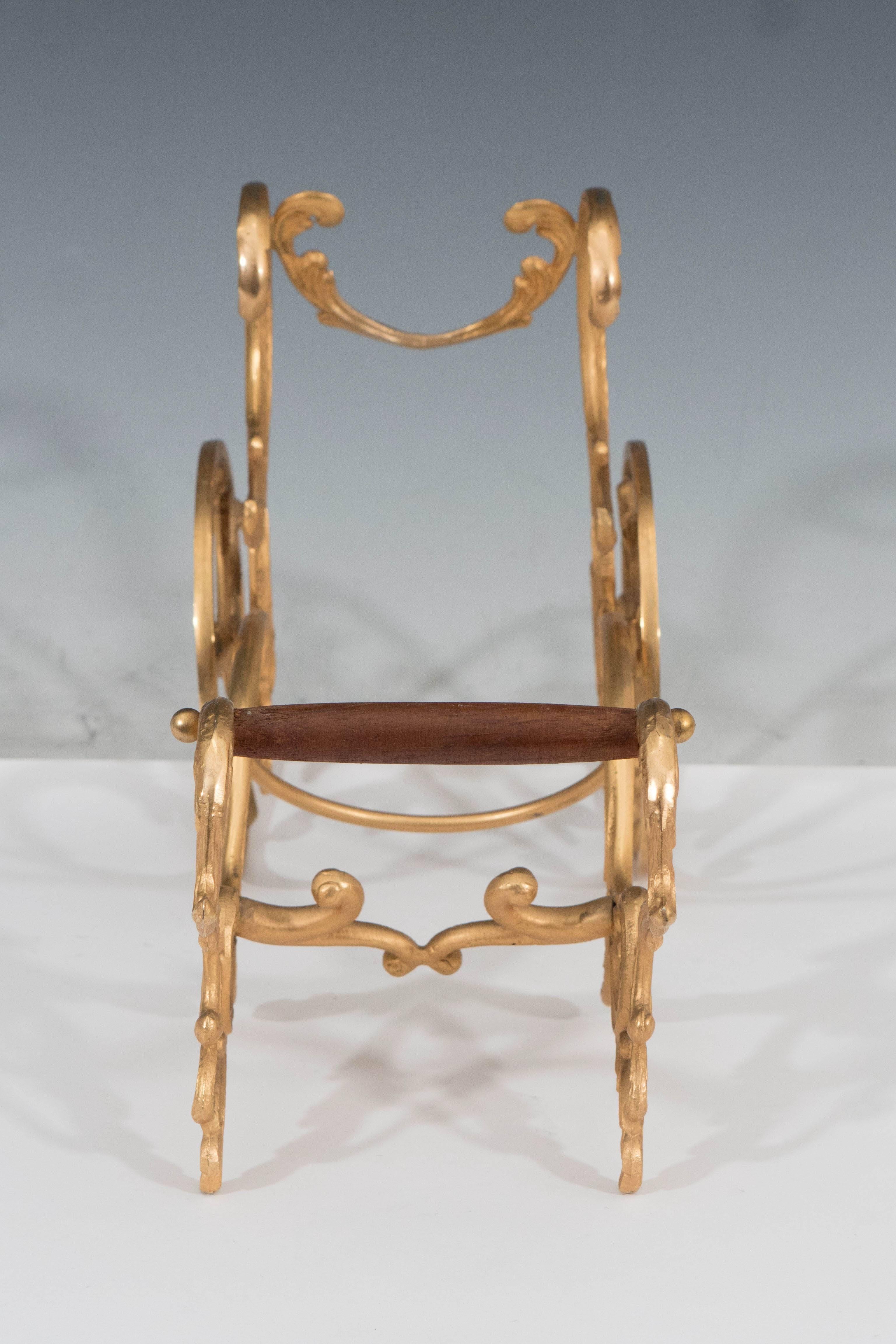 Mid-Century Modern Mid-Century Italian Gilded Chariot Shaped Wine Holder