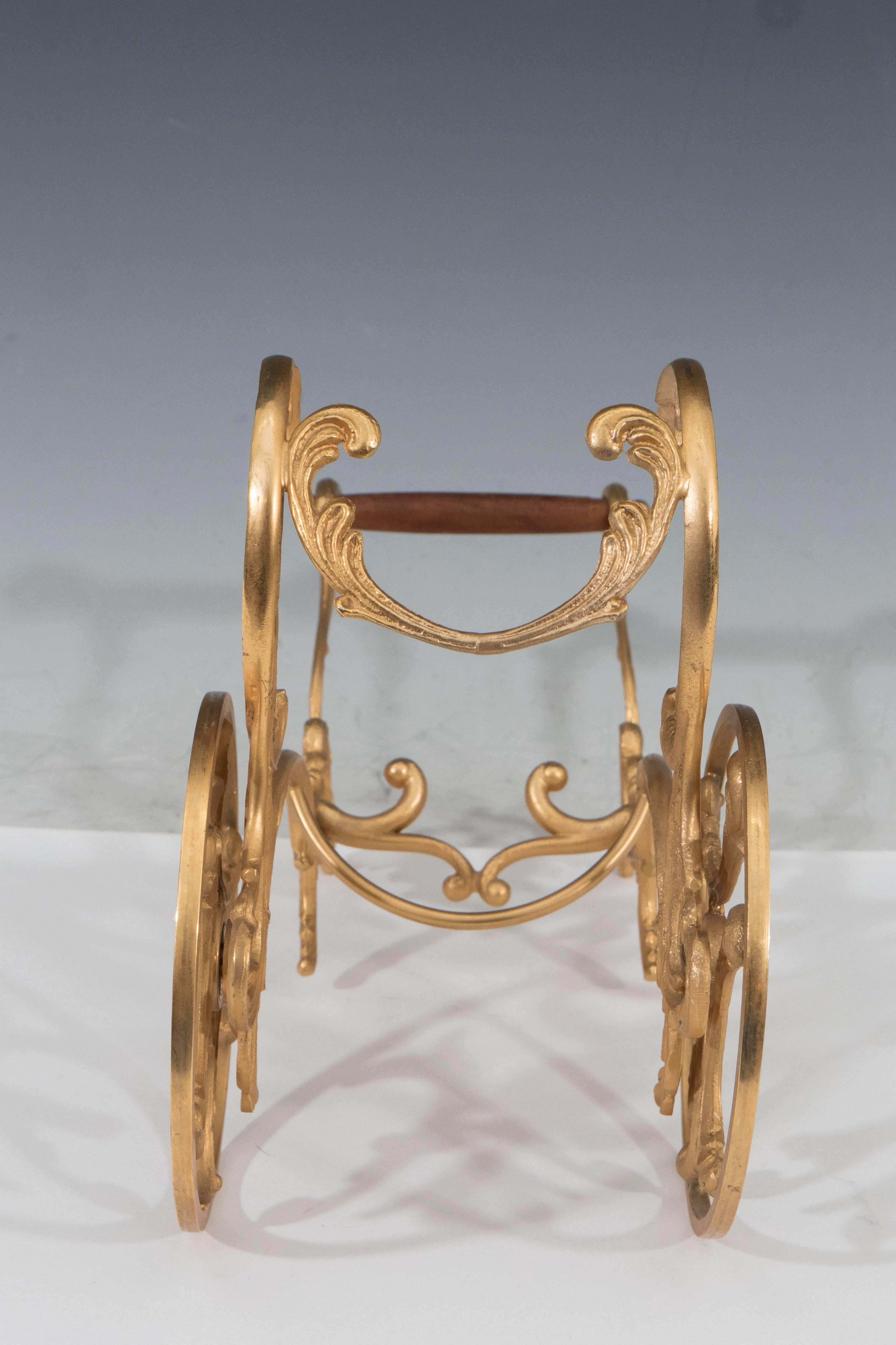 Mid-20th Century Mid-Century Italian Gilded Chariot Shaped Wine Holder