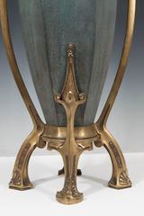 Amphora Early 20th Century Bronze-Mounted Ceramic Vase by Paul Dachsel